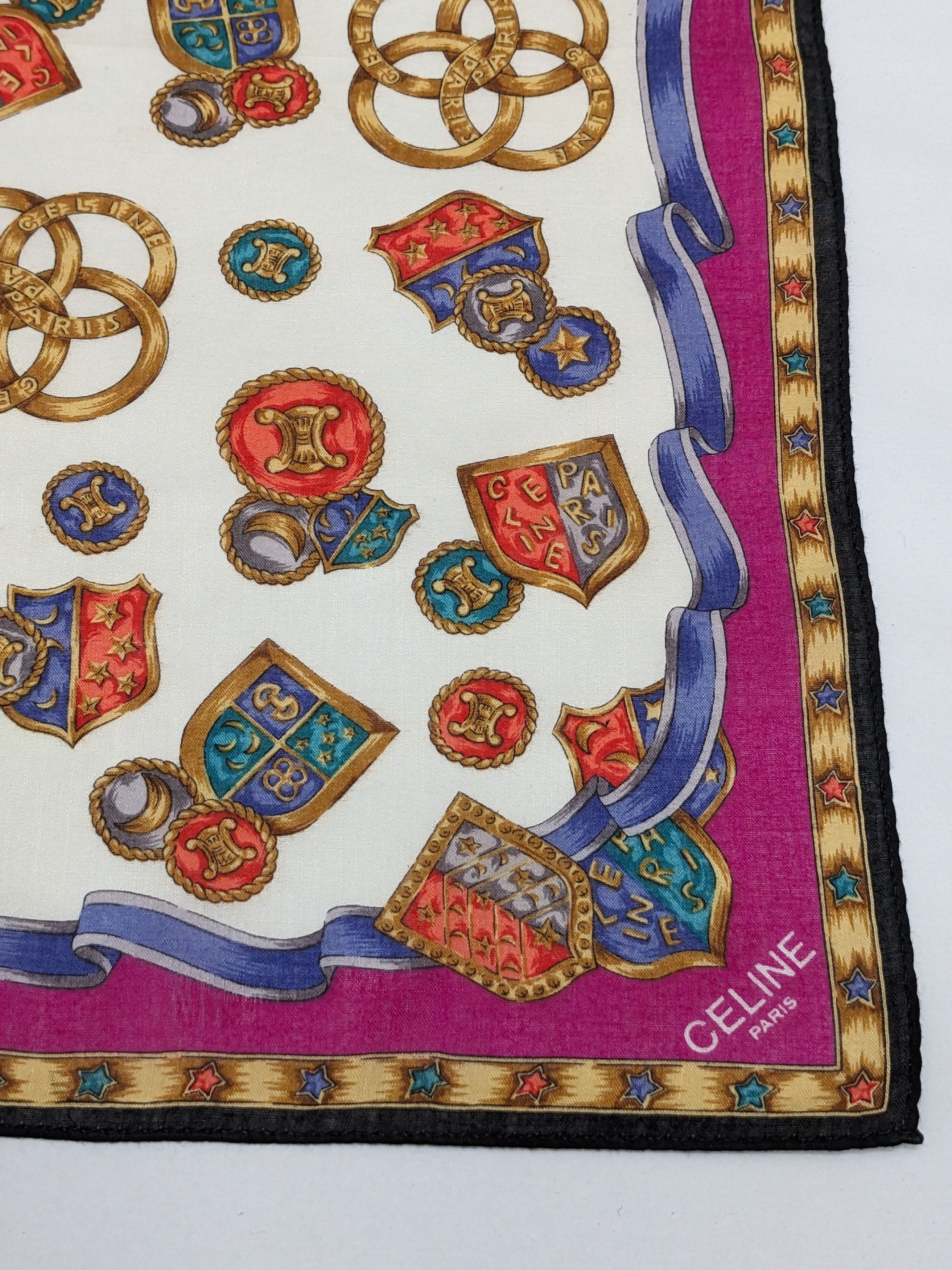 Celine CELINE Paris Silk Macadam Heraldic Crest Medal Shield Star Size ONE SIZE - 2 Thumbnail