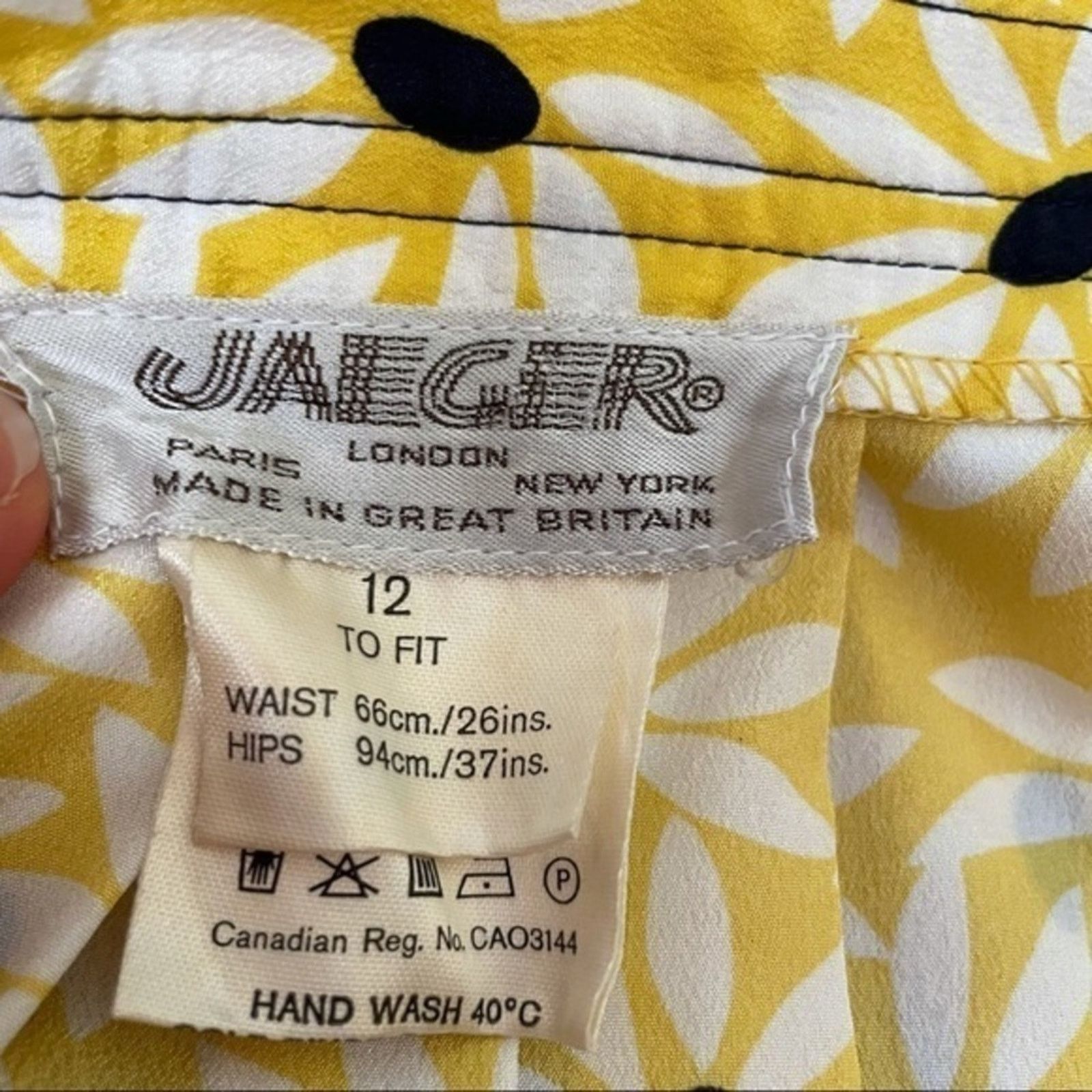 Jaeger × Vintage Vintage Jaeger London Yellow Floral 2-Piece Dress Size S / US 4 / IT 40 - 8 Thumbnail