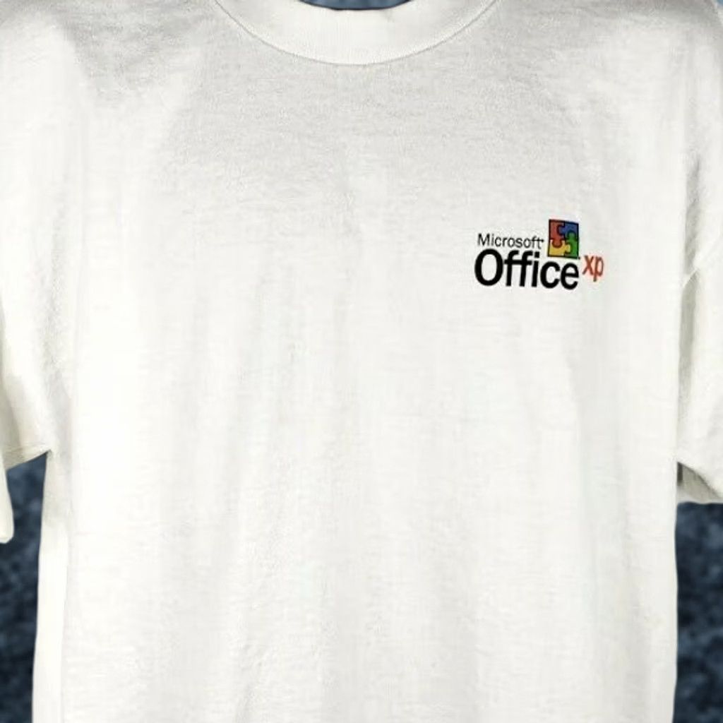 Fruit Of The Loom VINTAGE Microsoft Office XP T Shirt Mens XL White 100% Cotton Fruit of the Loom Graphic Tee Computers Technology 2001 Office Suite Ver. XP XL Mens Size US XL / EU 56 / 4 - 1 Thumbnail