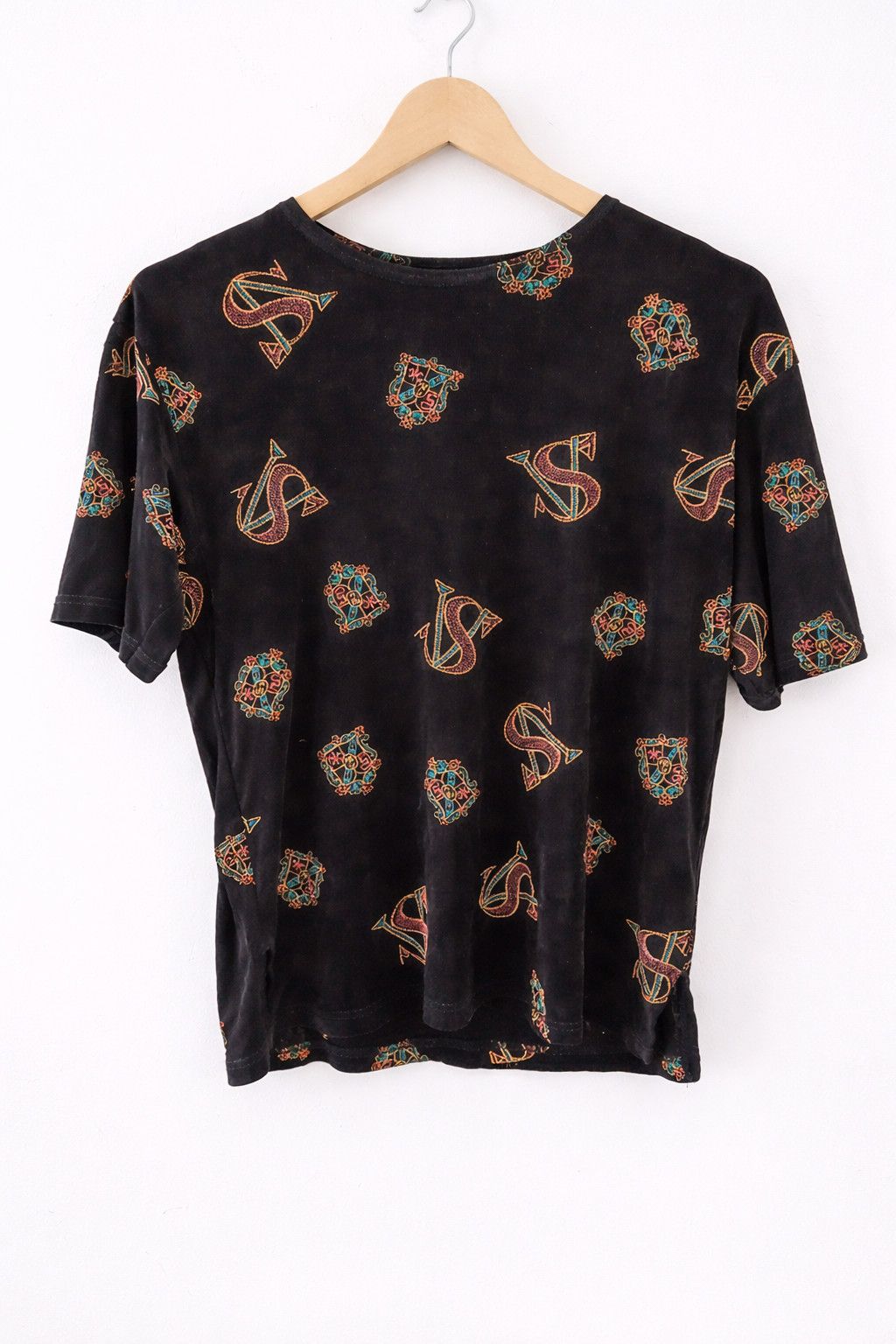 Other Vintage Baroque Monogram Blouse Made in Korea Black 90s Size L / US 10 / IT 46 - 2 Thumbnail