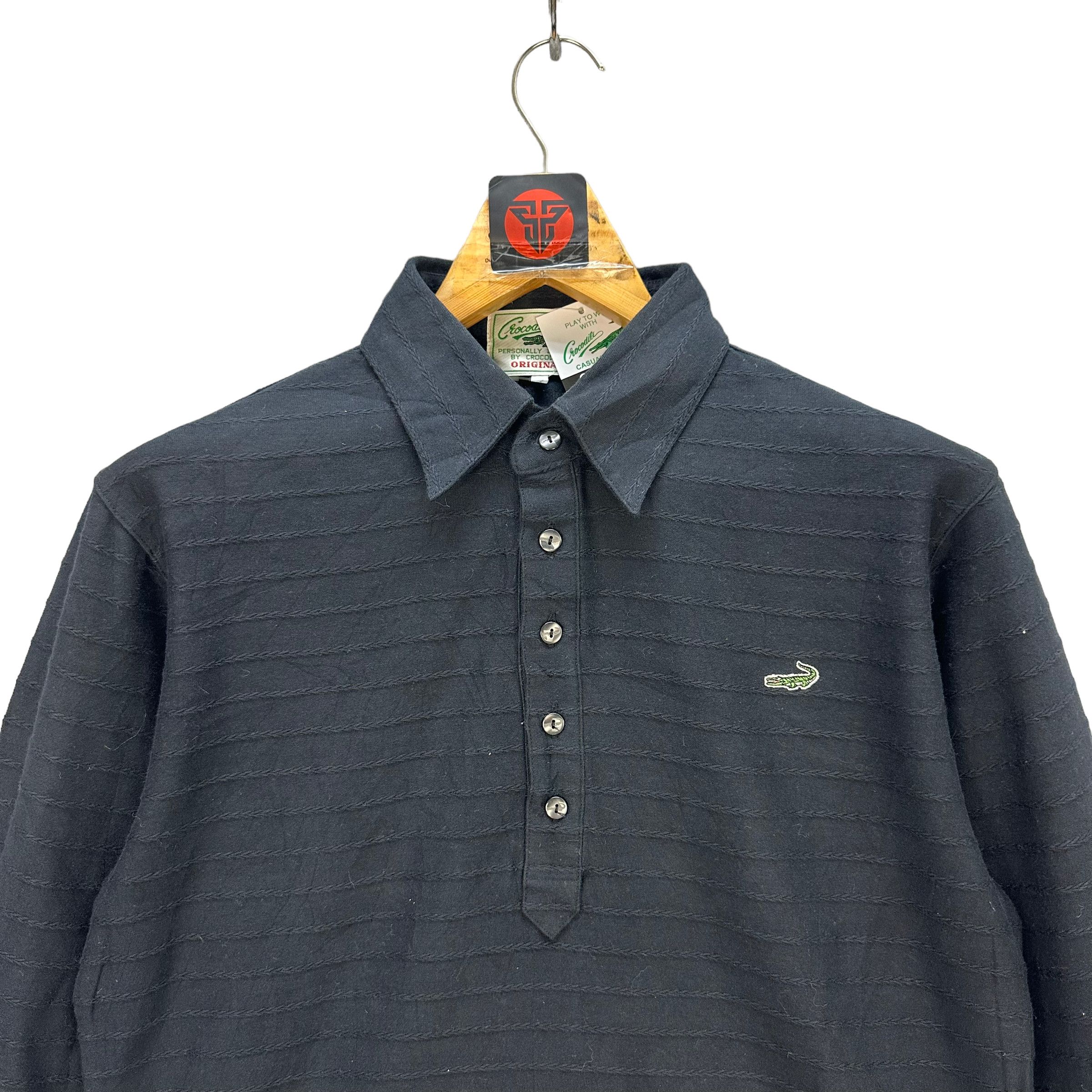 Vintage CROCODILE LONG SLEEVE POLO SHIRT #7703-166 Size US L / EU 52-54 / 3 - 2 Thumbnail