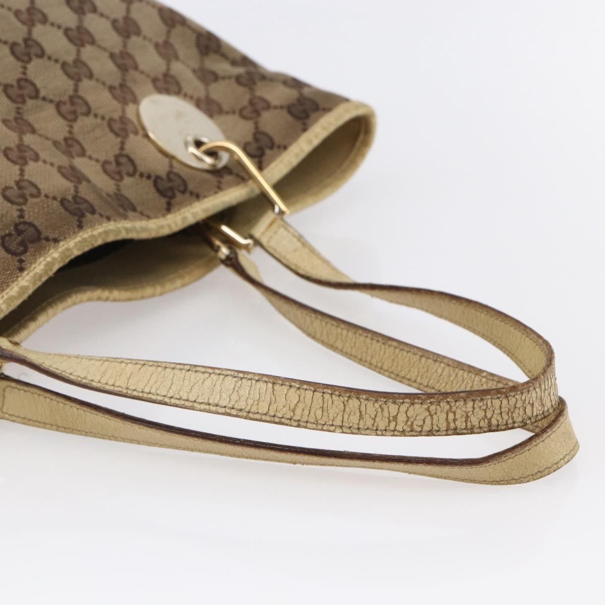 Gucci GUCCI GG Canvas Tote Bag Beige Gold Size ONE SIZE - 7 Thumbnail