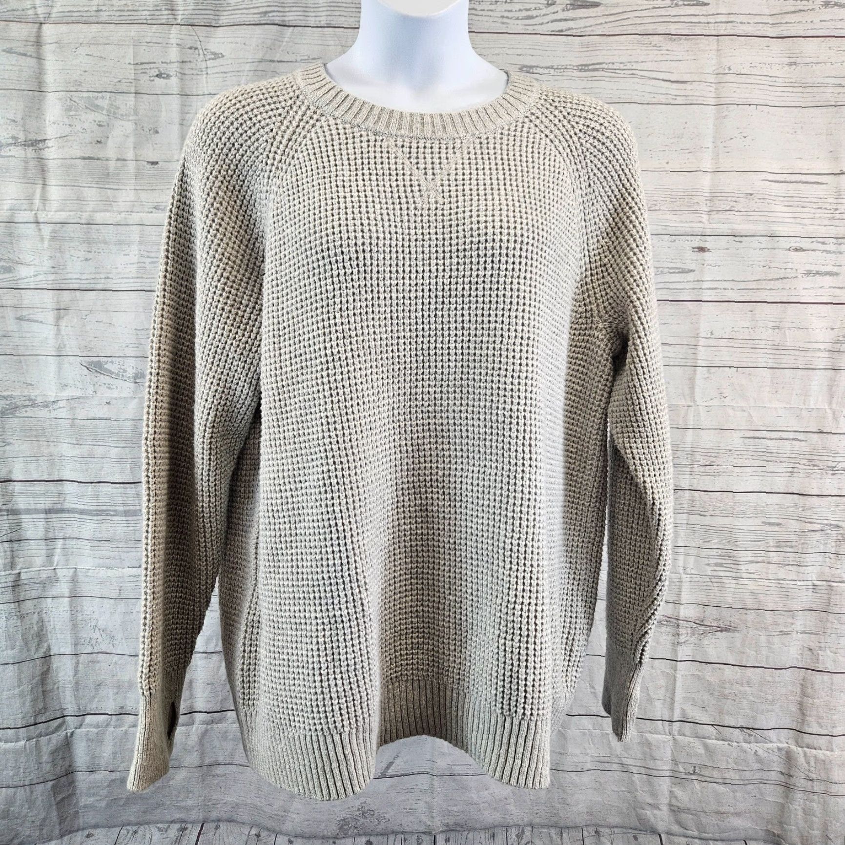 Market Market & Spruce Womens Crew Neck Waffle Stitch Sweater Sz 3X Gray Shirt Pullover Womens 3X Gray Size XXL / US 16-18 / IT 52-54 - 2 Thumbnail
