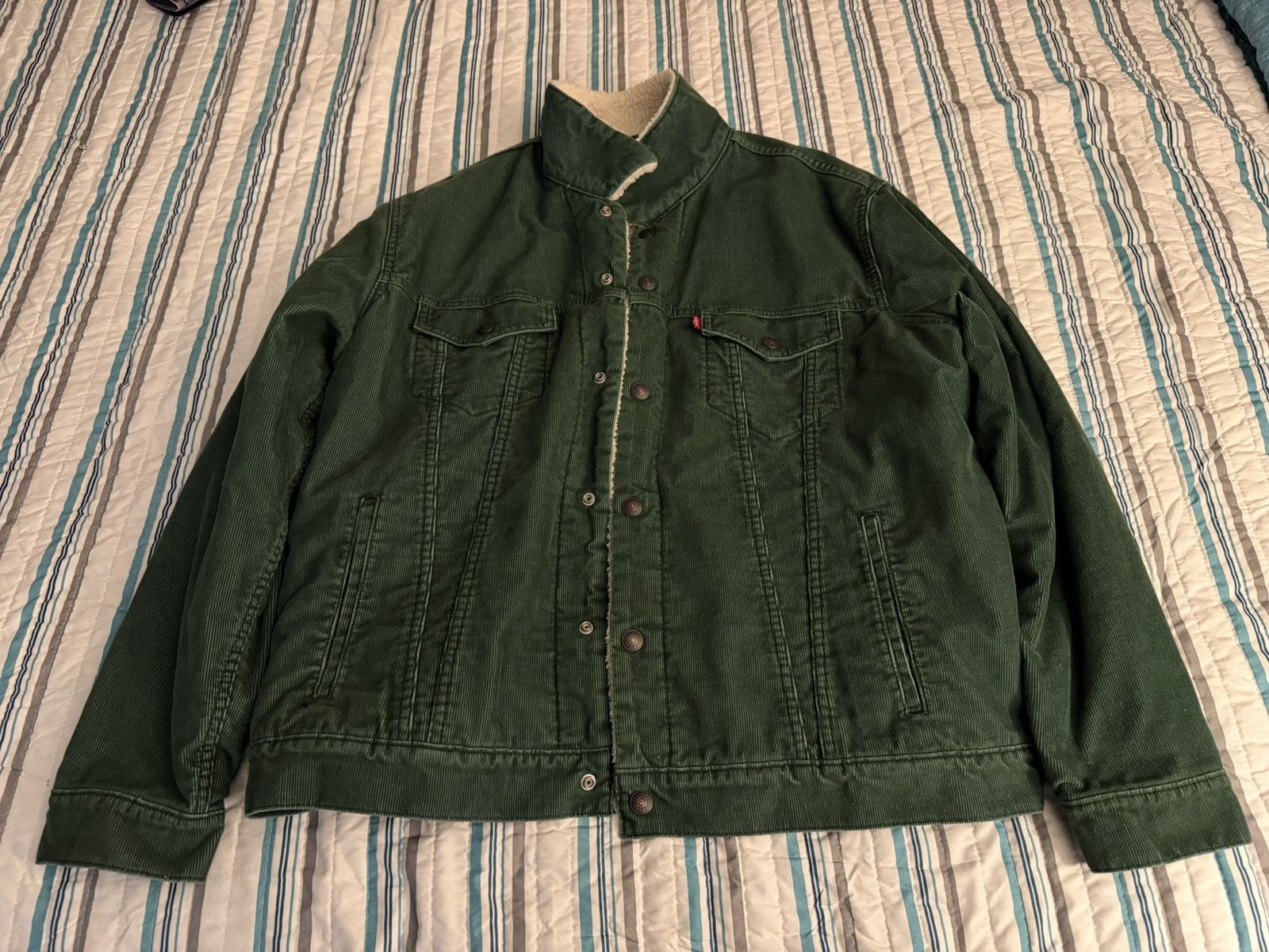 Levi's Levi’s Corduroy Green Faux-Shearling Jacket XL Size US XL / EU 56 / 4 - 1 Thumbnail