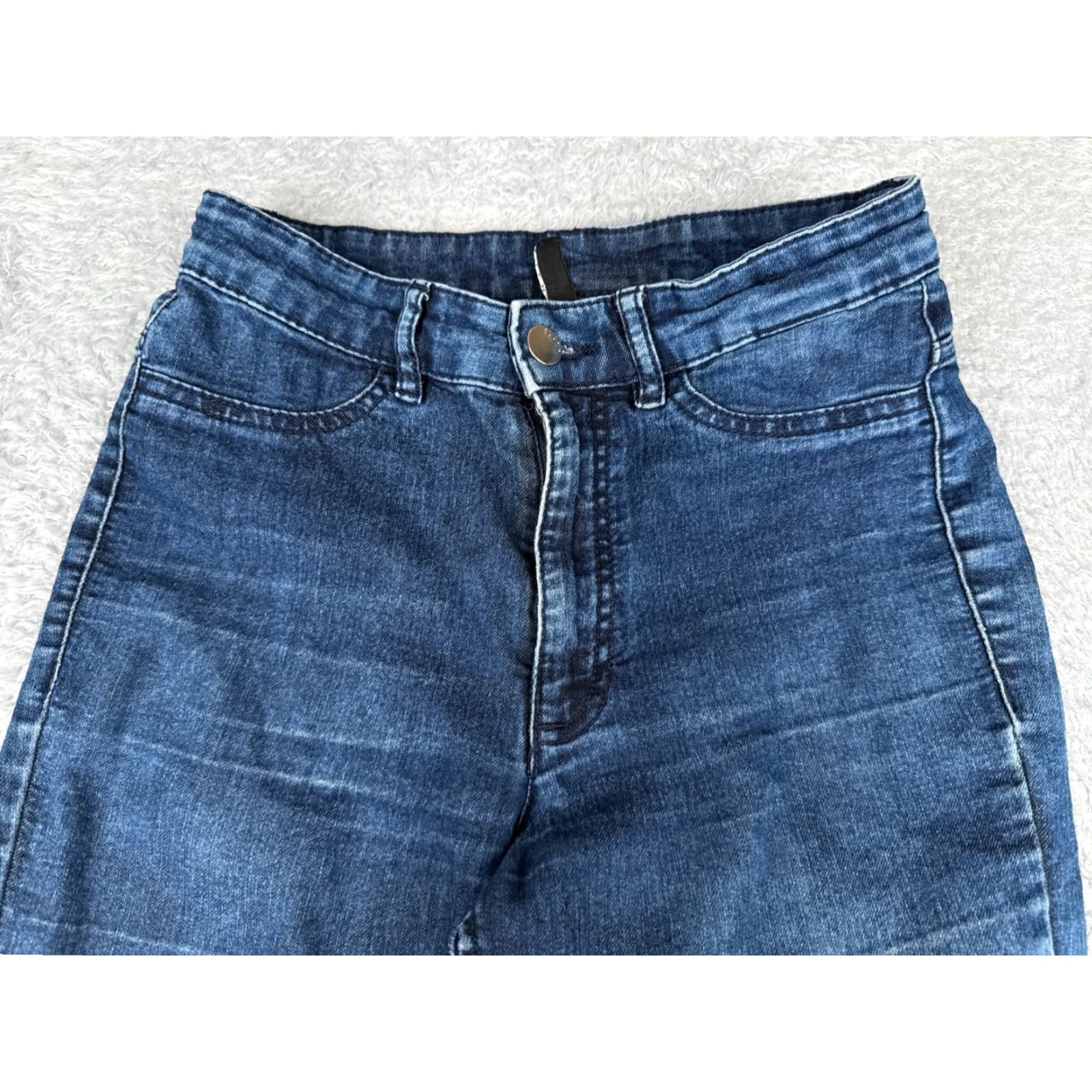 Denime Divided Jeans Women 6 Blue Denim Skinny Tapered Distressed Mid Rise Cotton 25x29 Size 28" / US 6 / IT 42 - 4 Thumbnail