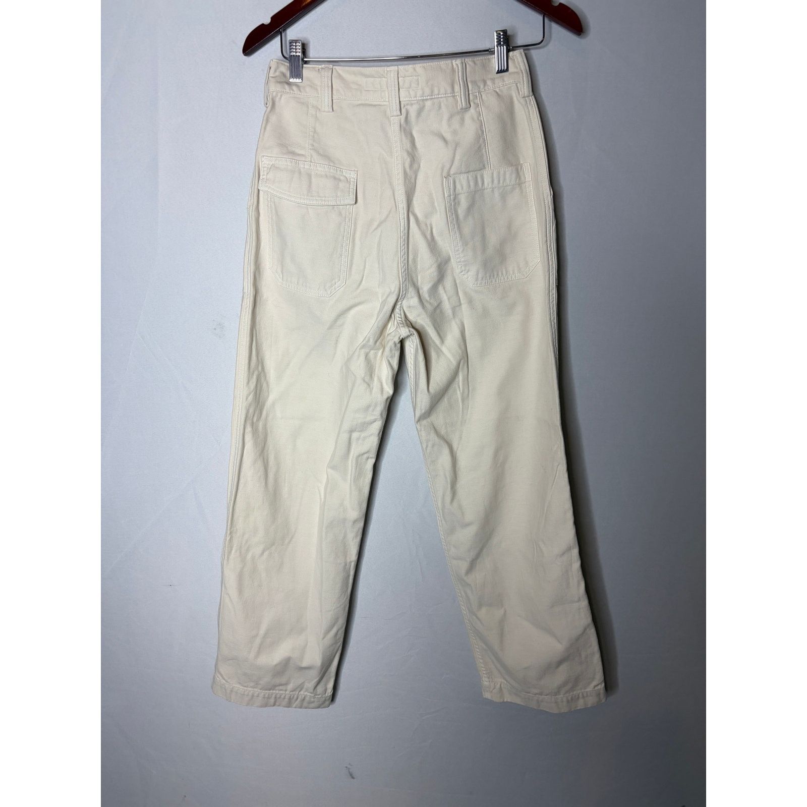 OMNIGOD Omnigod Women’s Ivory Workwear Pants sz 1 Japanese Utility Size 24" / US 00 / IT 34 - 6 Thumbnail