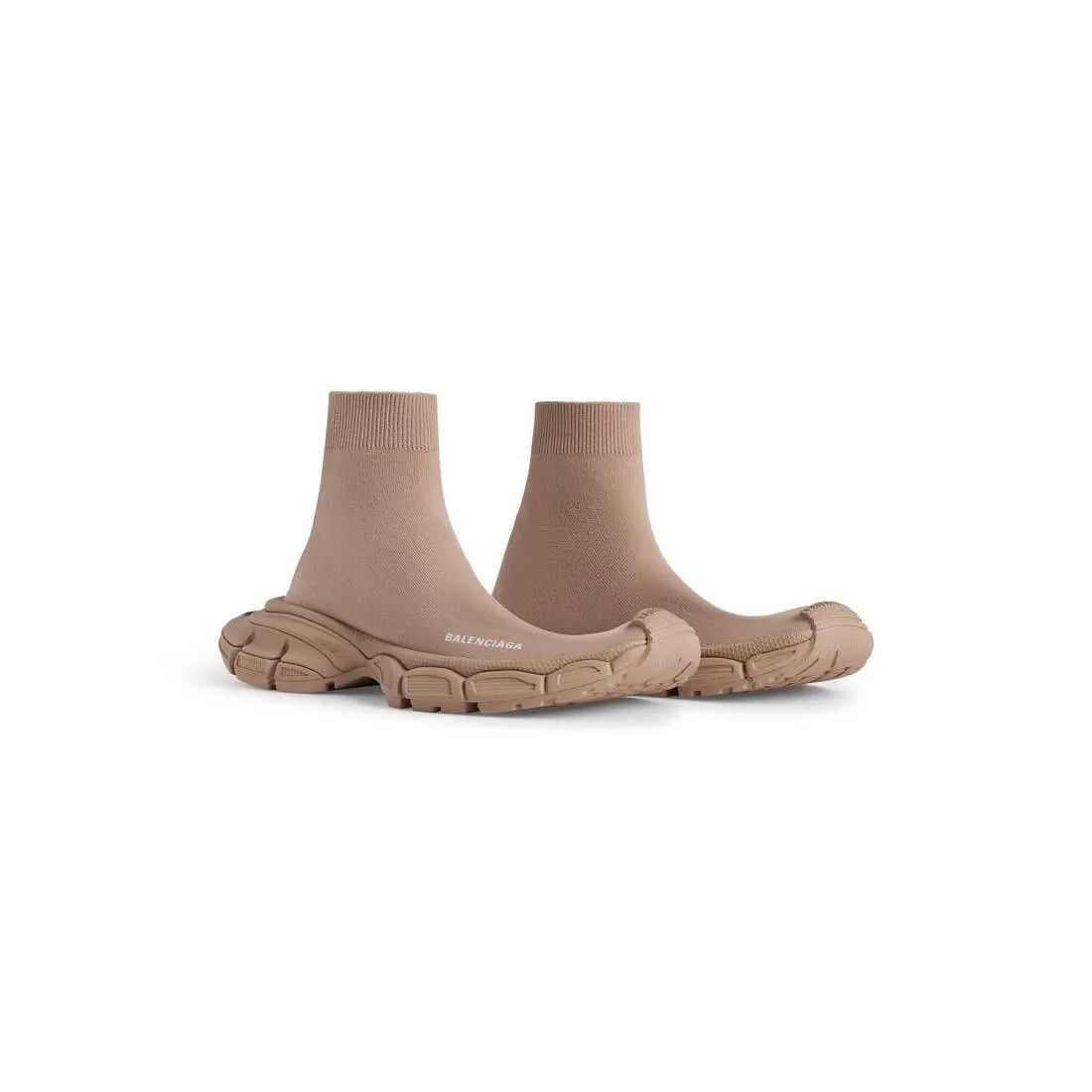Balenciaga o1mt1gz0325 3XL Sock Recycled Knit Sneakers in Beige Size US 11 / IT 41 - 2 Thumbnail