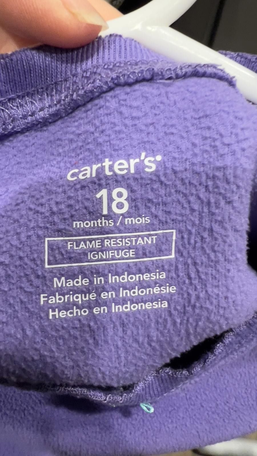 Other Carter's Purple Long Sleeve Shirt with Cute Polar Bear Size ONE SIZE - 3 Thumbnail