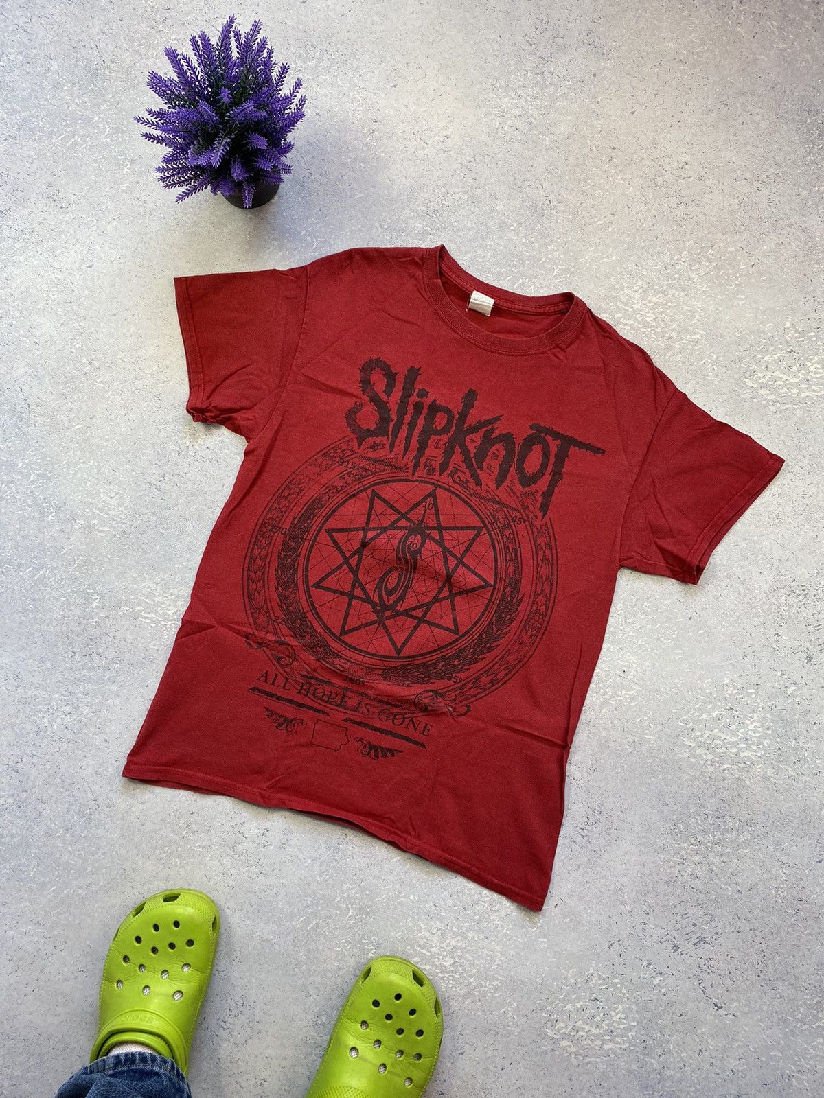 Slipknot × Vintage Vintage Slipknot Men’s Red T-Shirt With Big Centre Logo Size US M / EU 48-50 / 2 - 1 Thumbnail