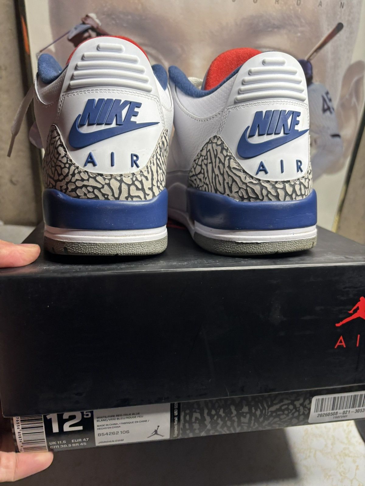 Jordan Brand Air Jordan 3 Retro OG True Blue 2016 Size US 12.5 / EU 45-46 - 7 Thumbnail