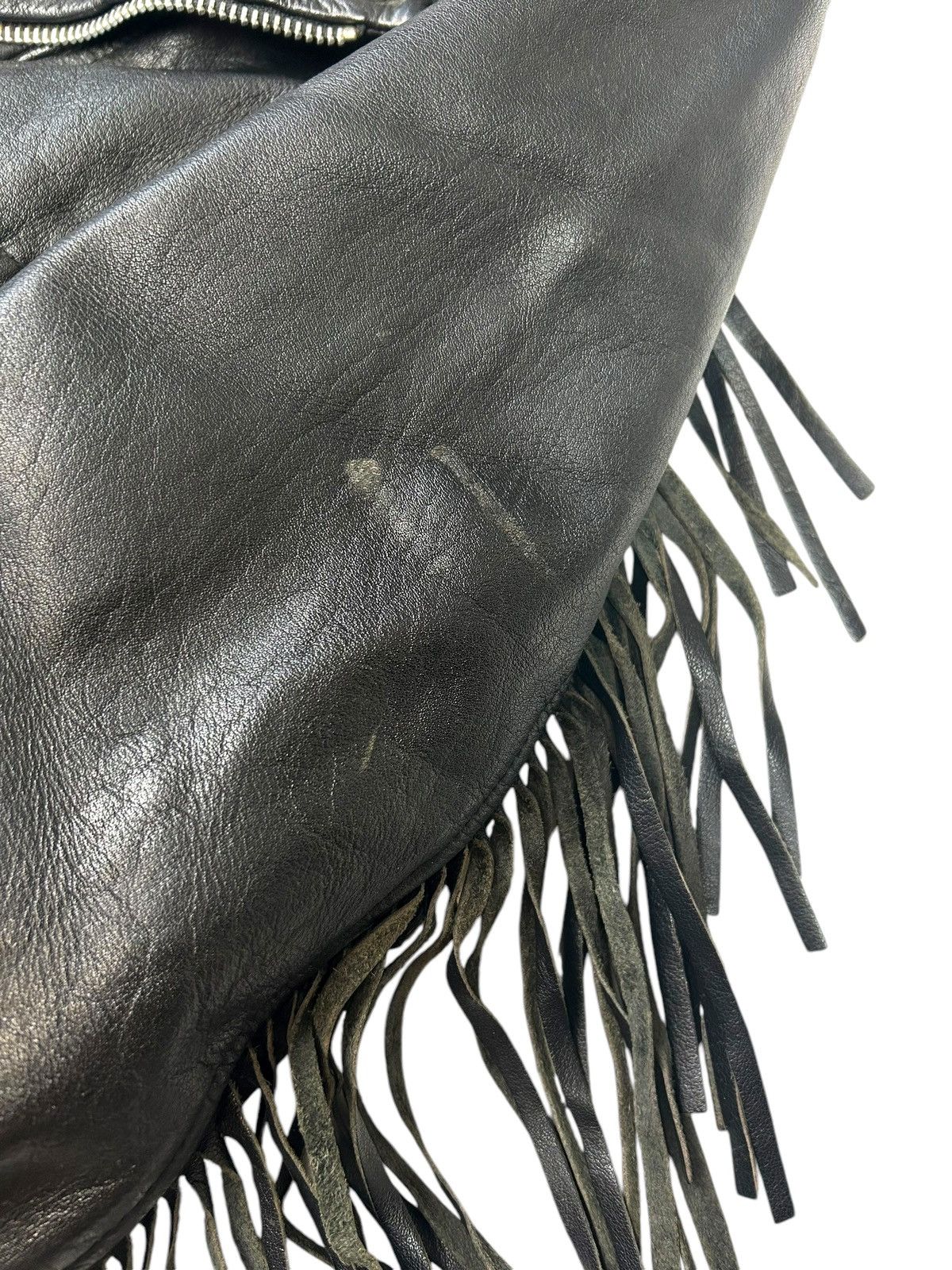 Levi's × Vintage Vintage Black Biker leather jacket with fringe Size US L / EU 52-54 / 3 - 6 Thumbnail