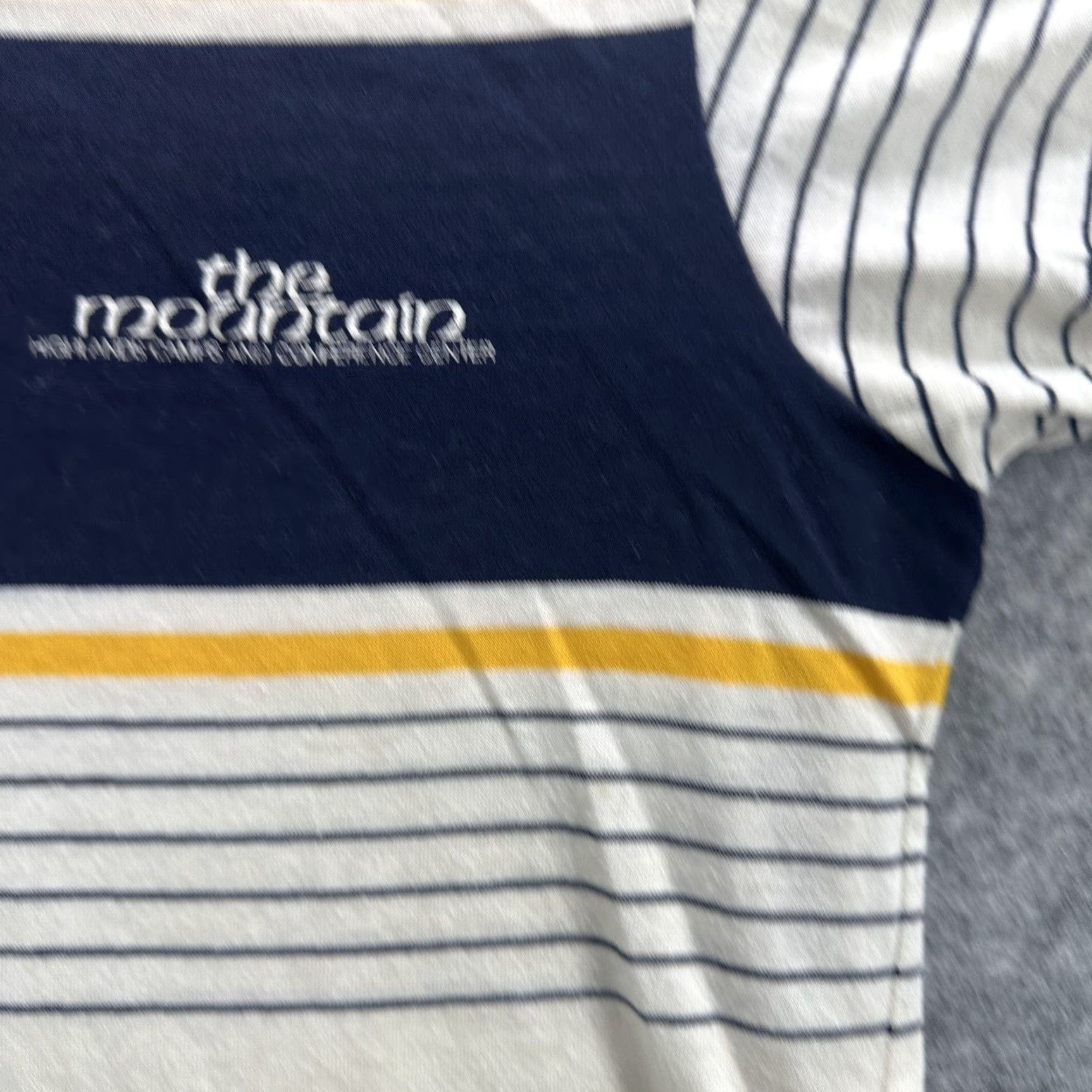 Champion VINTAGE Champion Polo Shirt Mens Large White Navy Striped The Mountain 90s USA Size US L / EU 52-54 / 3 - 6 Thumbnail