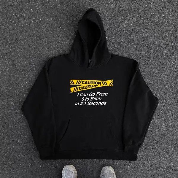 VIBE Hip Hop Retro Creative Print Loose XL Hooded Sweatshirt Size US XL / EU 56 / 4 - 6 Thumbnail