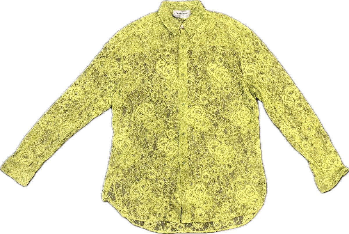 Casablanca *Runway piece* Lace neon long sleeve button up Size US L / EU 52-54 / 3 - 1 Thumbnail