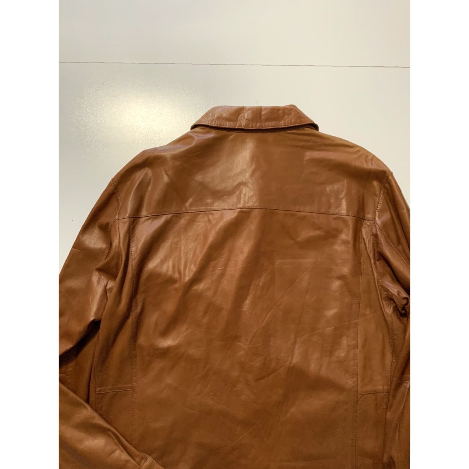 Vintage VINTAGE Glenn Laiken Alandales Nappa Leather Tobacco Brown Button Shacket 42 Mens Shirt/Shacket Small details Size US XL / EU 56 / 4 - 5 Thumbnail