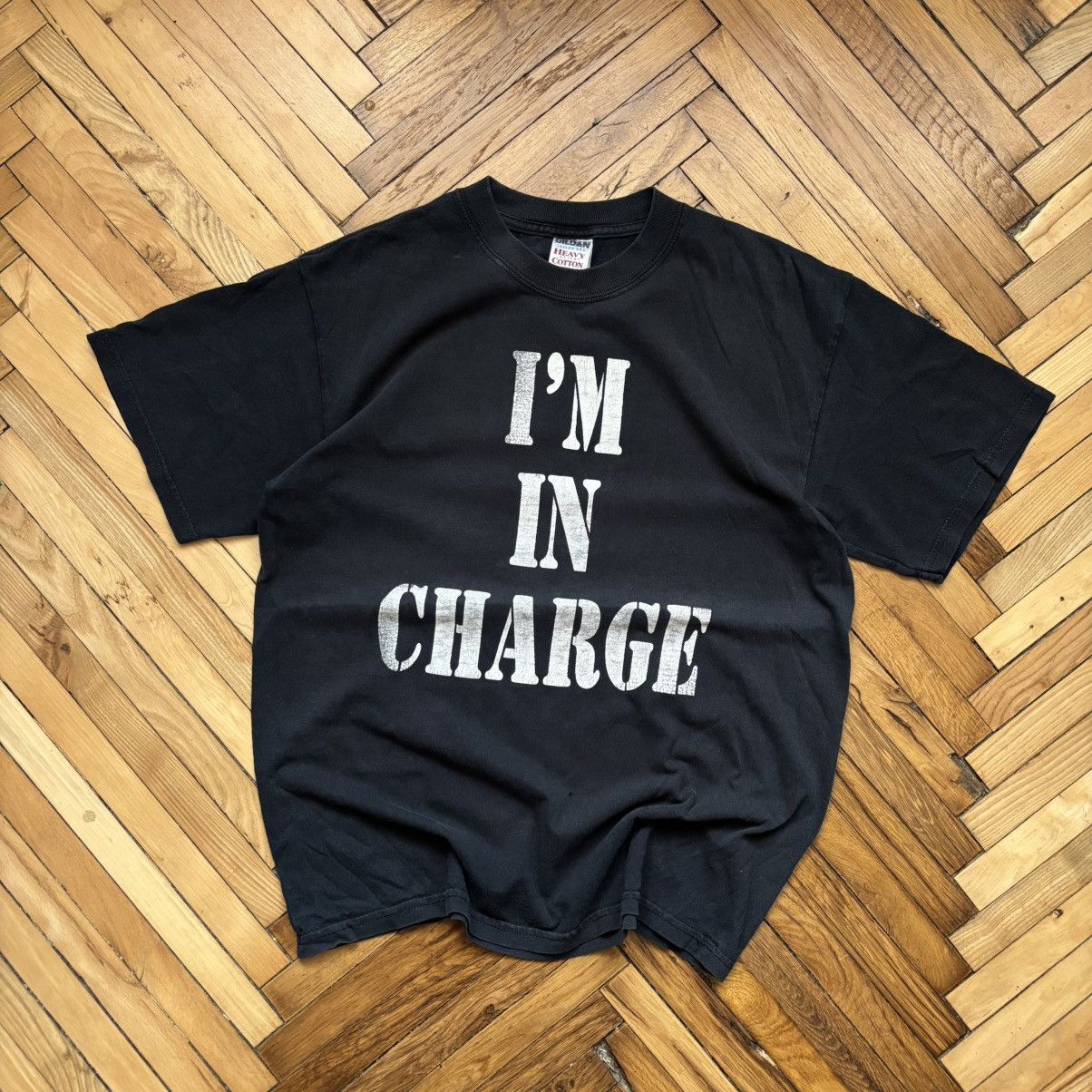 Vintage Vintage 90’s Faded Y2K I’M IN CHARGE T-Shirt Size US M / EU 48-50 / 2 - 1 Thumbnail