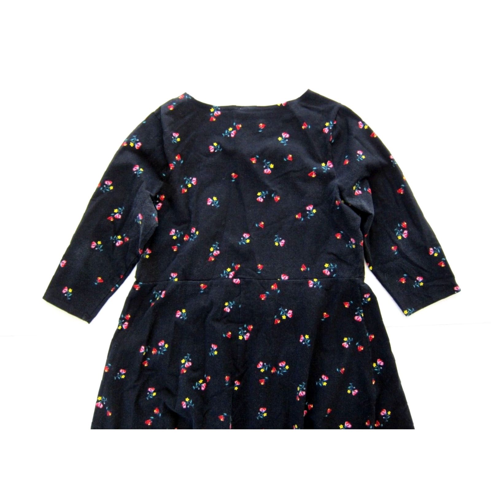 Old Navy Old Navy Black Floral Cotton Jersey Stretch 3/4 Sleeve Sheath Tunic Dress 2XL Size XXL / US 16-18 / IT 52-54 - 6 Thumbnail