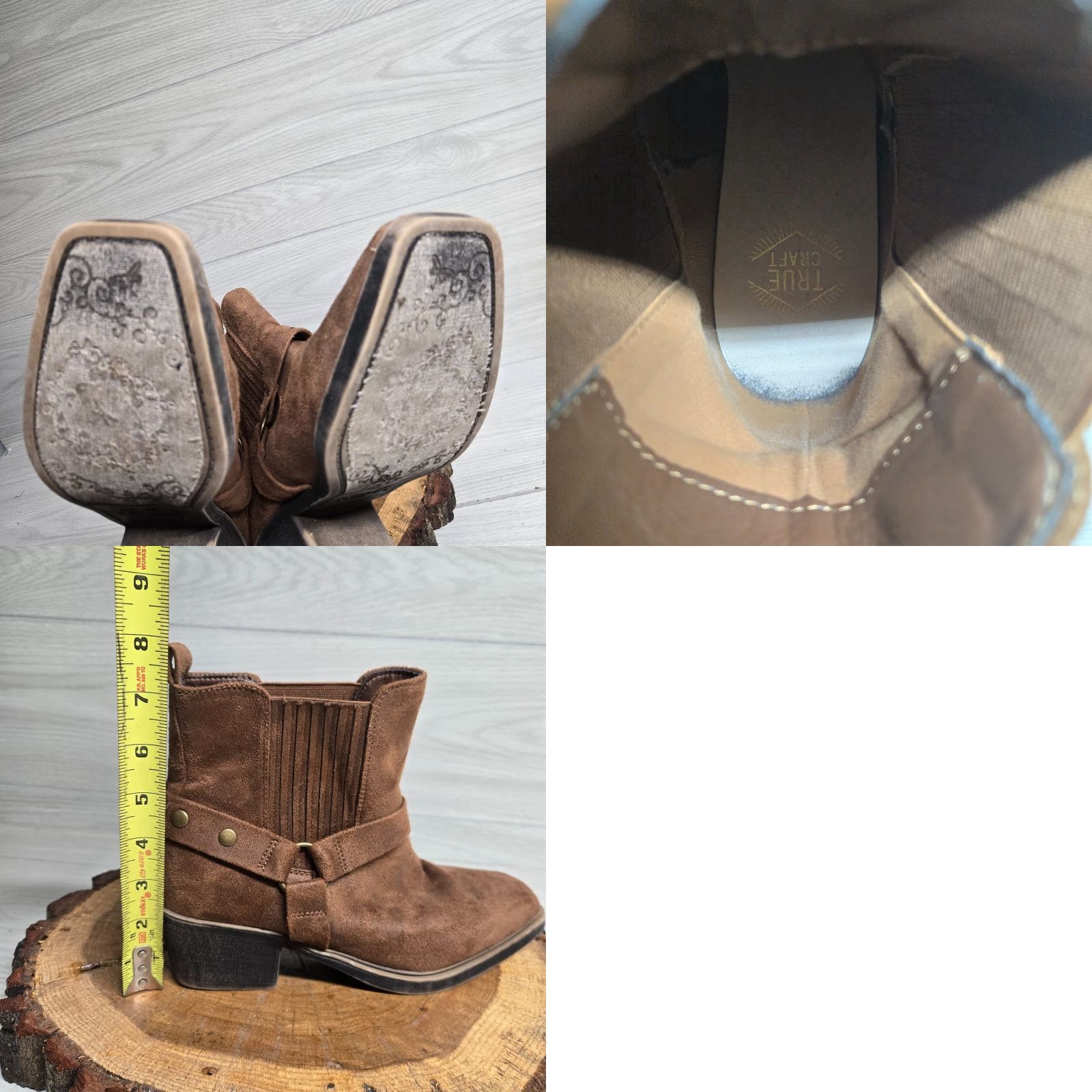 Vintage True Craft Brown Suede Slip-On Booties Women's Size 8.5 Casual Workwear Size US 8.5 / IT 38.5 - 8 Thumbnail