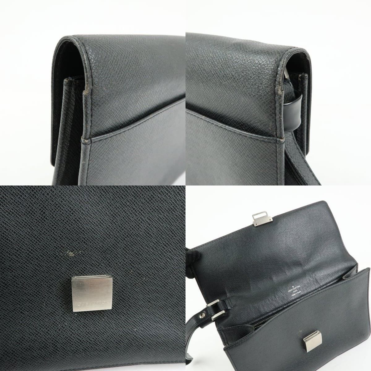 Louis Vuitton Louis Vuitton Taiga Leather Selenga Clutch Black Size ONE SIZE - 6 Thumbnail