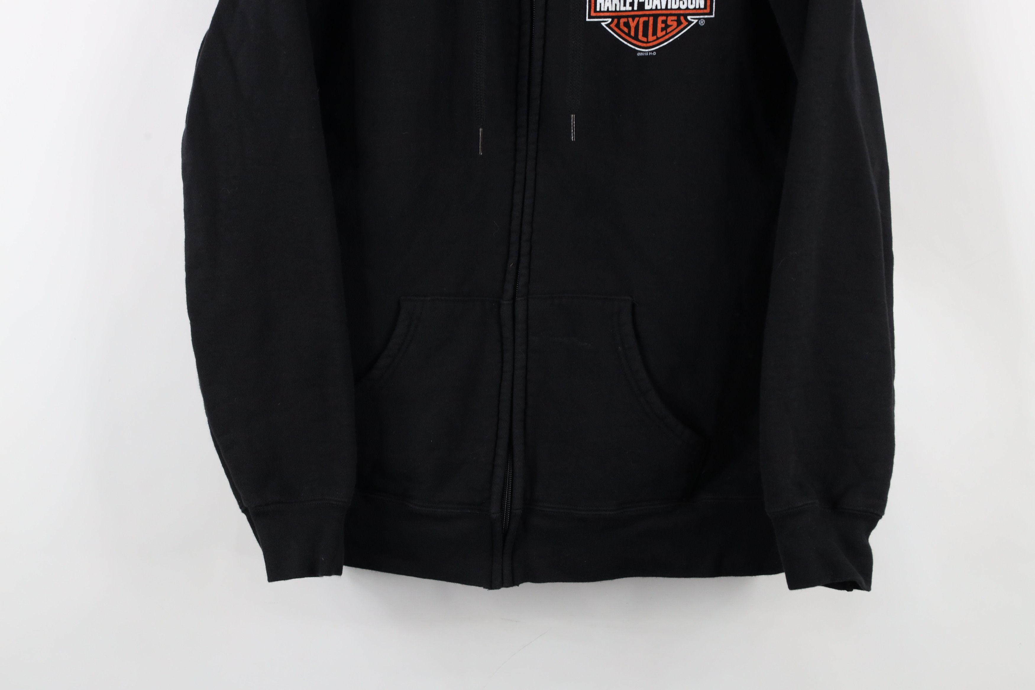 Harley Davidson × Vintage Vintage Y2K Harley Davidson Spell Out Full Zip Hoodie Black Size M / US 6-8 / IT 42-44 - 3 Thumbnail