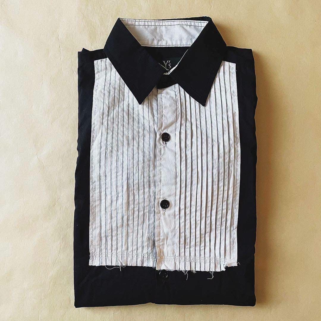 Y's ⭐Y's Yohji Yamamoto Runway Sample Black White tuxedo shirt Size US L / EU 52-54 / 3 - 6 Thumbnail