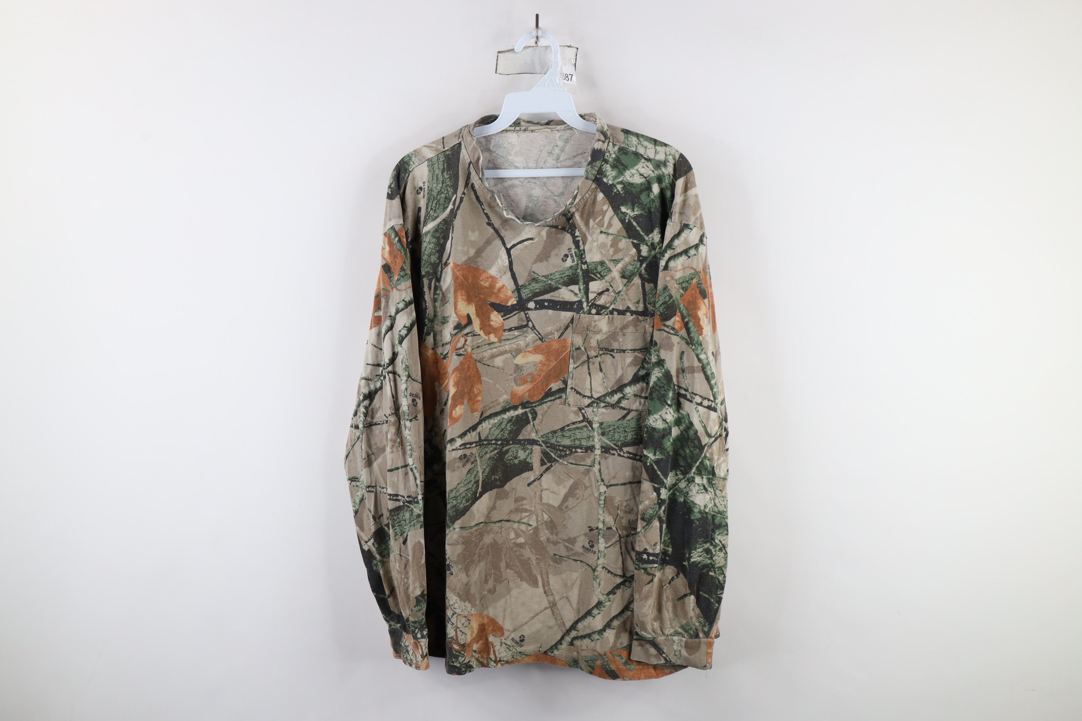 Vintage Vintage 90s Streetwear Long Sleeve Pocket T-Shirt Cotton Size US XL / EU 56 / 4 - 1 Thumbnail