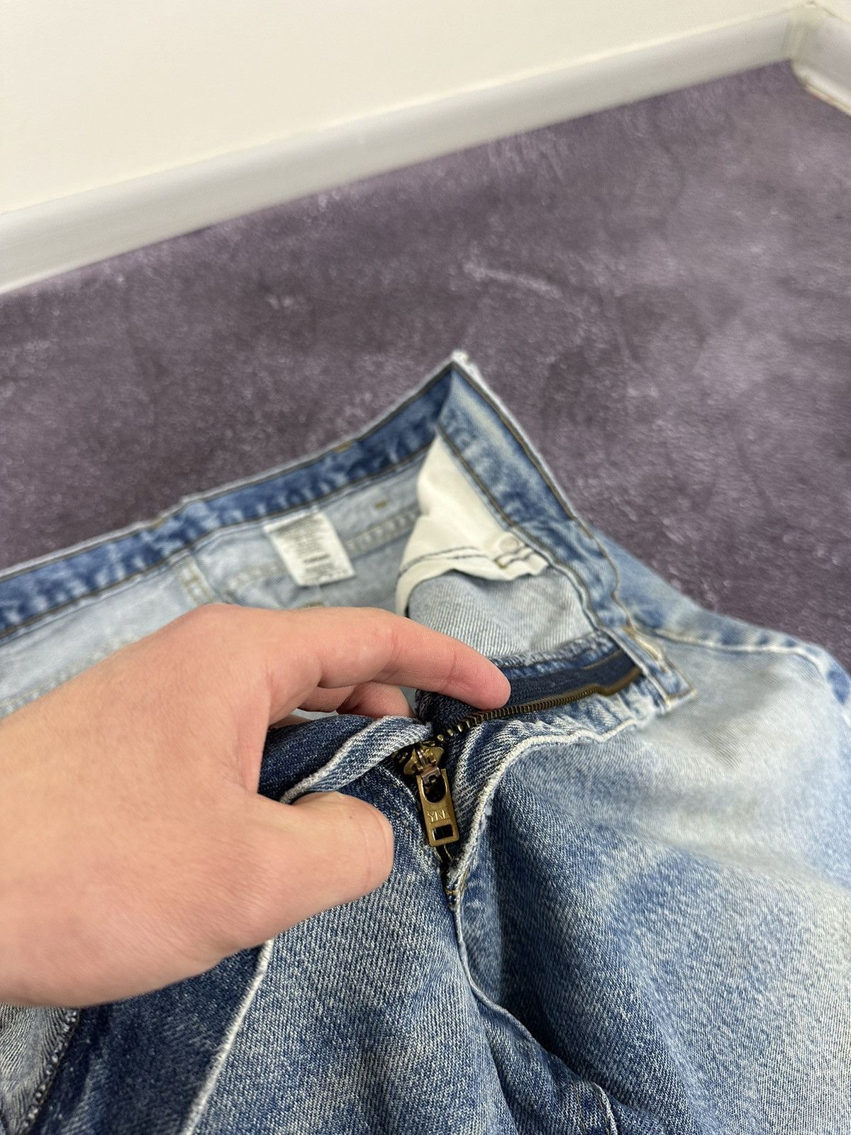 Carhartt × Vintage Vintage 90s Carhartt Baggy Work Light Blue Denim Jeans Pants Size US 38 / EU 54 - 12 Thumbnail