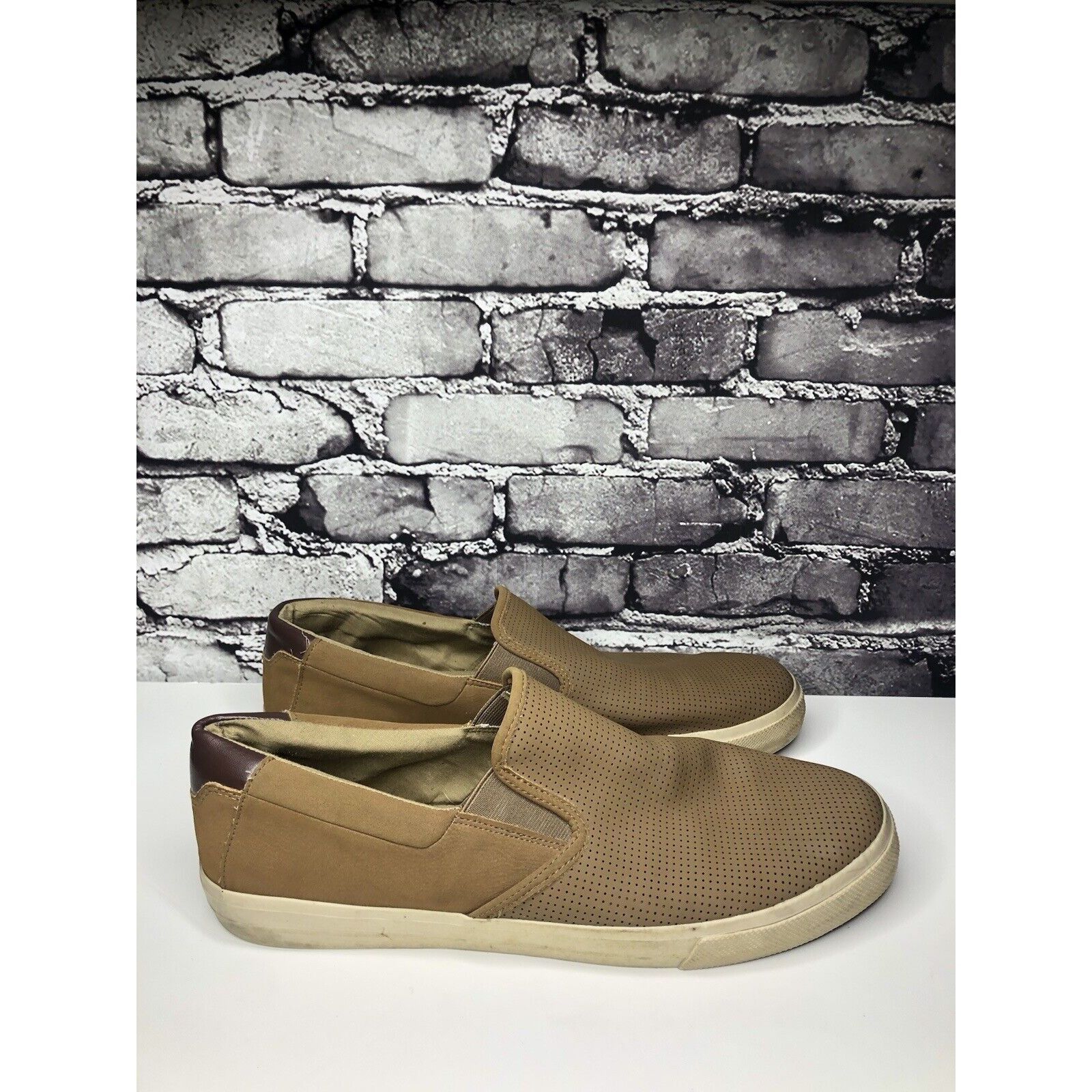 Other Thom McAn Buckley Tan Brown Loafer Slip On Sneaker Shoes Men Size US 13 / EU 46 - 18 Thumbnail