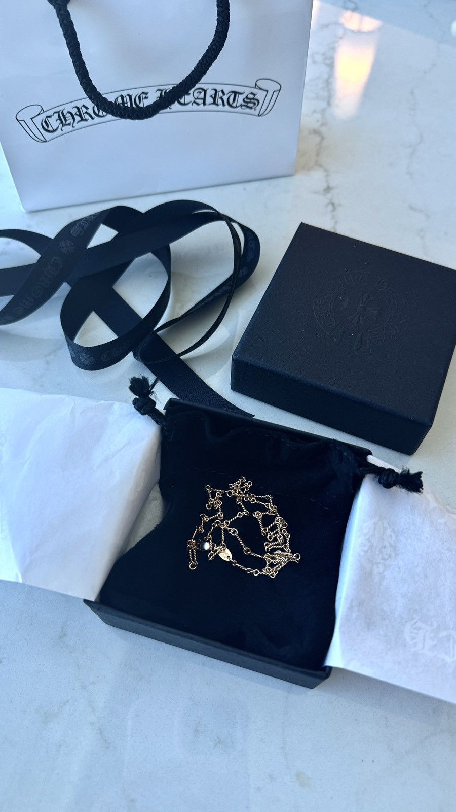 Chrome Hearts Chrome Hearts 22K Gold Twist Chain(18inch/45cm) Size ONE SIZE - 1 Thumbnail