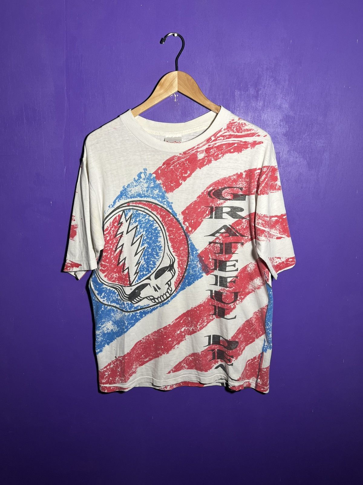 Band Tees × Grateful Dead × Vintage Vintage 90s Grateful Dead American flag AOP band t-shirt Size US L / EU 52-54 / 3 - 1 Thumbnail