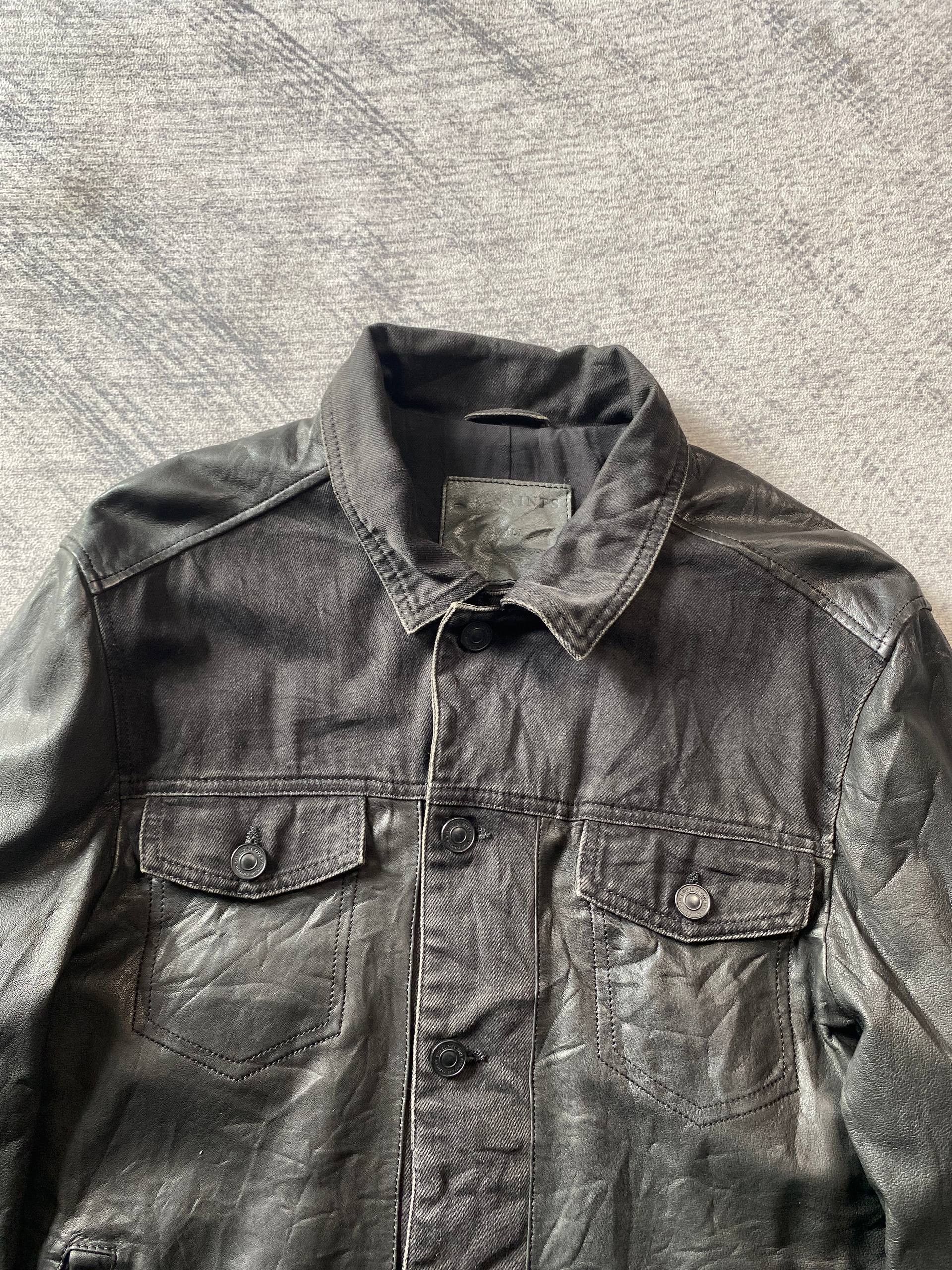 Allsaints Allsaints Noir Biker Denim Leather Jacket Size US S / EU 44-46 / 1 - 2 Thumbnail