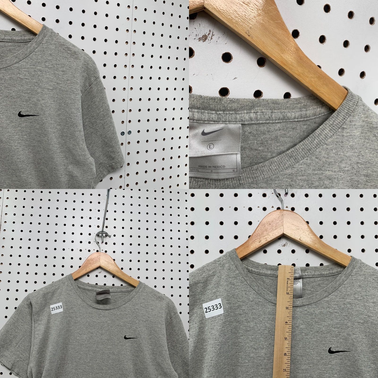 Nike Vintage Nike Shirt Gray Black Embroidered Swoosh Womens L Large 18x23.5 Size L / US 10 / IT 46 - 8 Thumbnail
