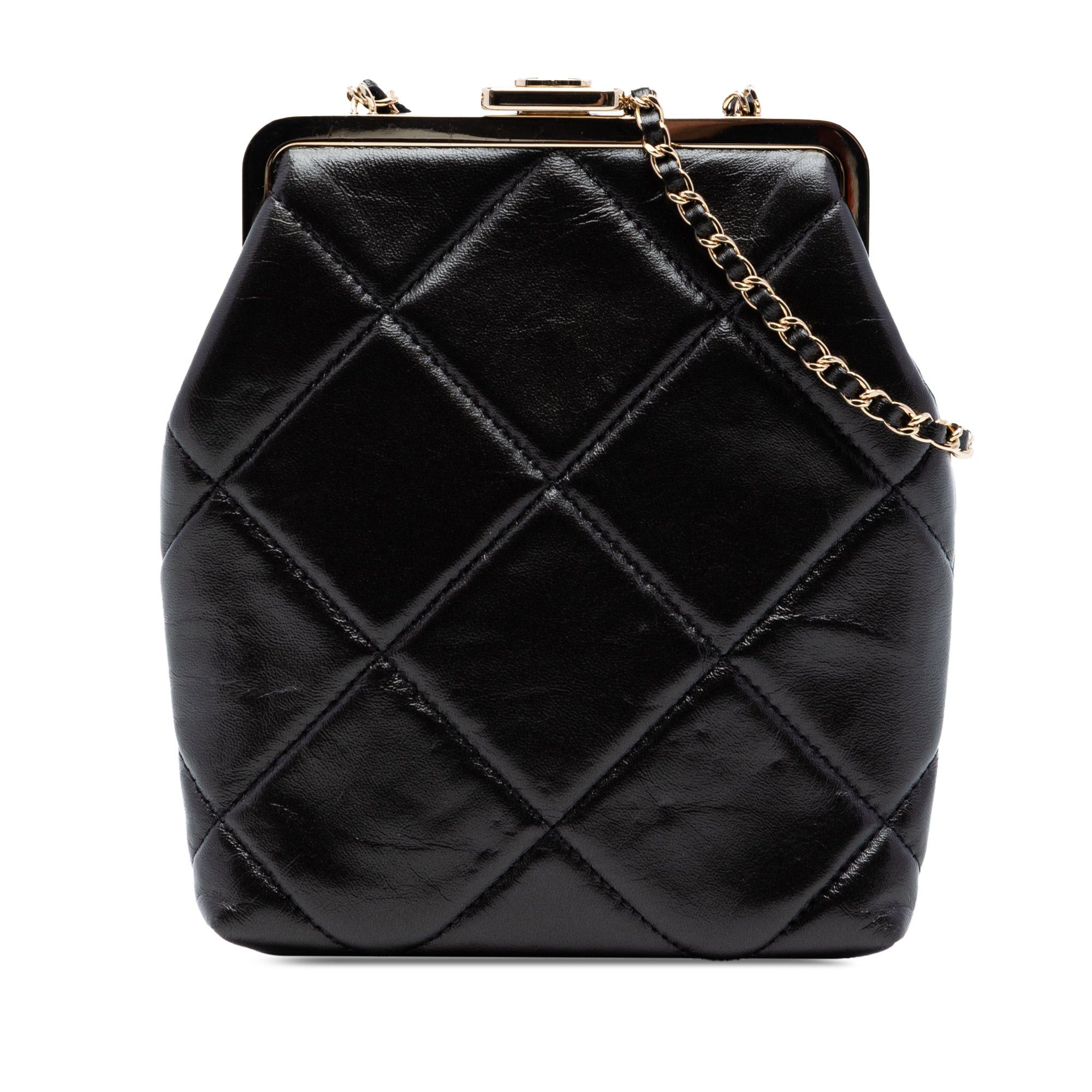 Chanel Small CC Quilted Lambskin Kisslock Frame Clutch Size ONE SIZE - 1 Thumbnail