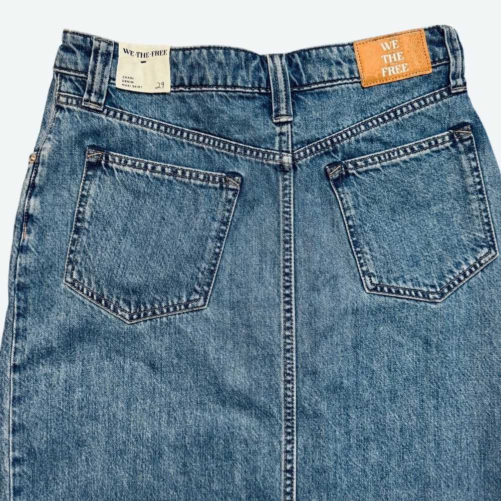 Free People NWT New Free People We The Free Chani Denim Maxi Skirt Size Size 29" - 5 Thumbnail