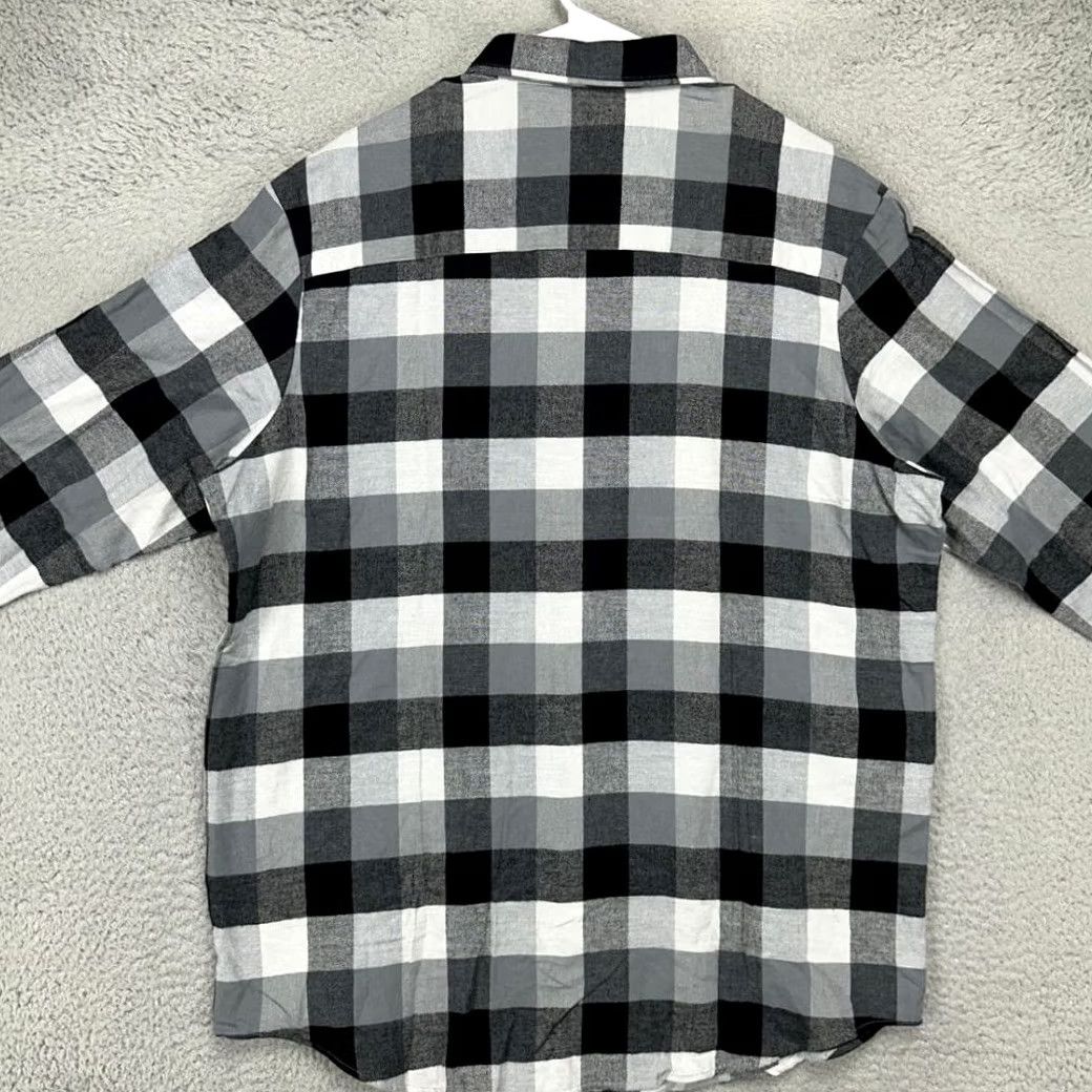 Club Room VINTAGE Club Room Flannel Shirt Mens Large Black Grey Herringbone Plaid Button-Down NEW Size US L / EU 52-54 / 3 - 3 Thumbnail