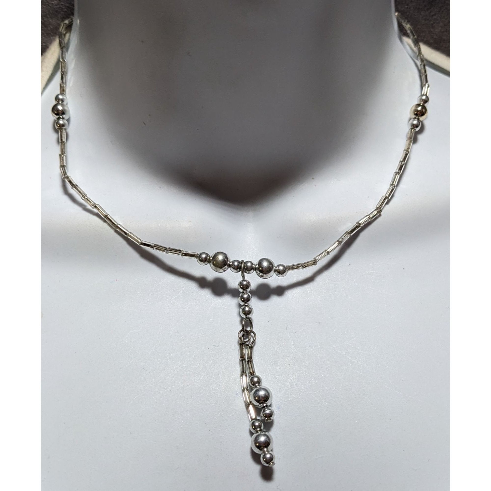 Other Handmade Silver Beaded Necklace Size ONE SIZE - 4 Thumbnail