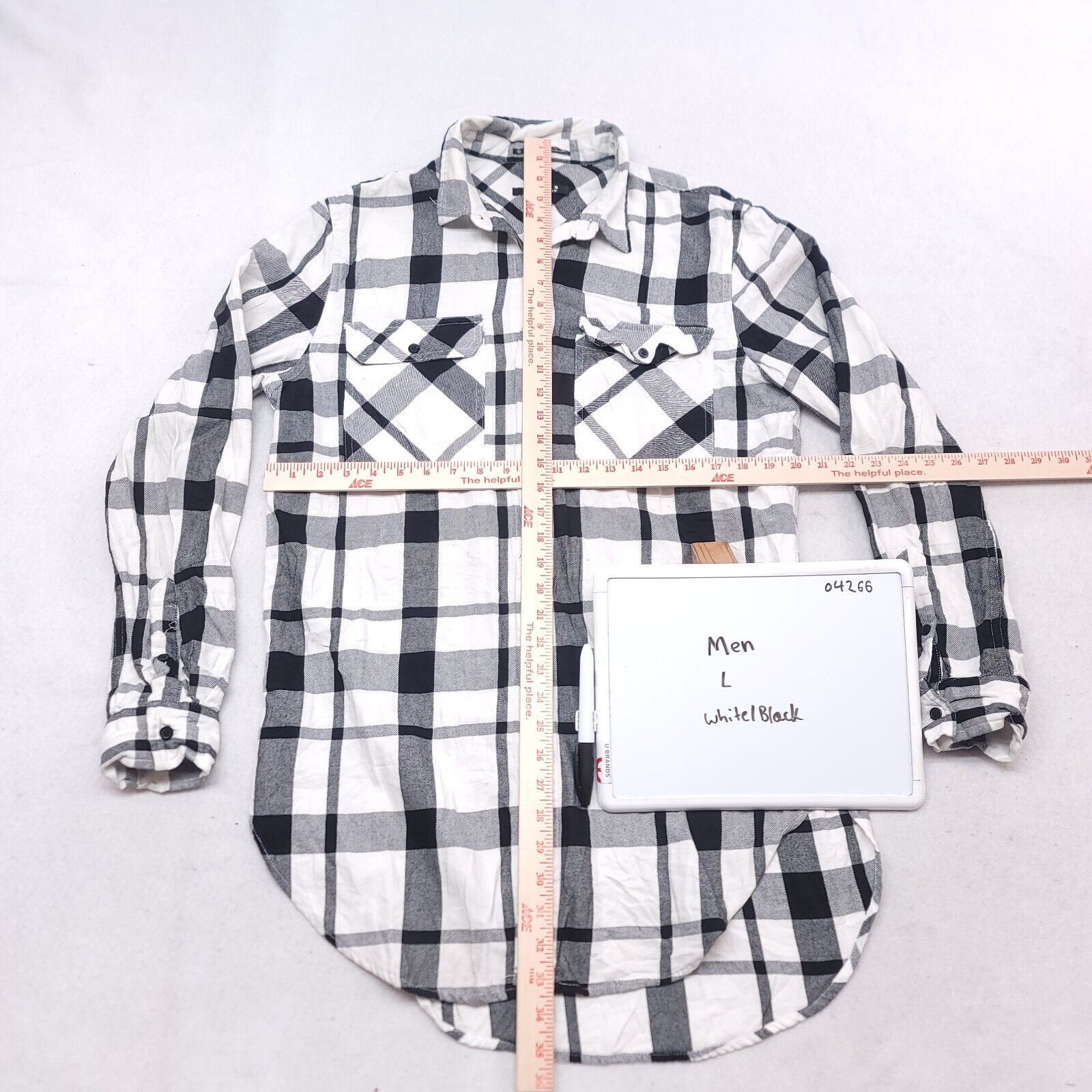 21 Men 21 Men Madras Flannel Button Up Shirt Men Size L White Black Size US L / EU 52-54 / 3 - 6 Thumbnail