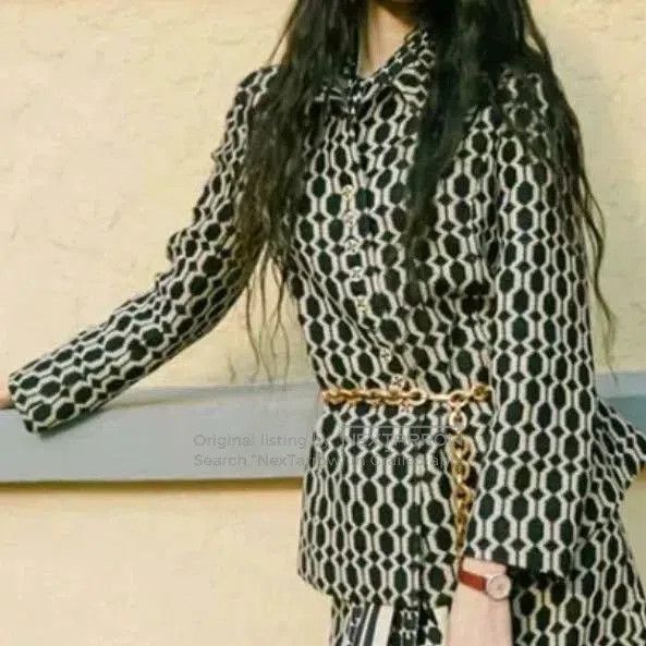 Gucci Gucci Black White Geometric Wool Coat. Size XS / US 0-2 / IT 36-38 - 7 Thumbnail