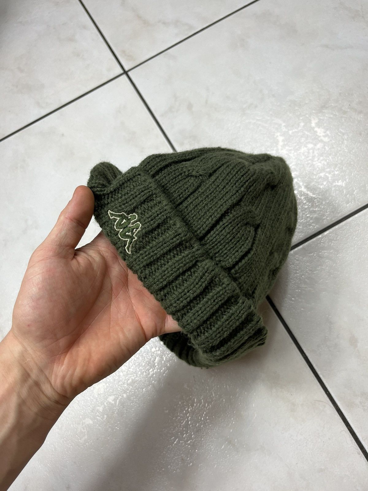 Kappa × Vintage Vintage Kappa visor radar beanie cable knit hat hip hop y2k Size ONE SIZE - 8 Thumbnail