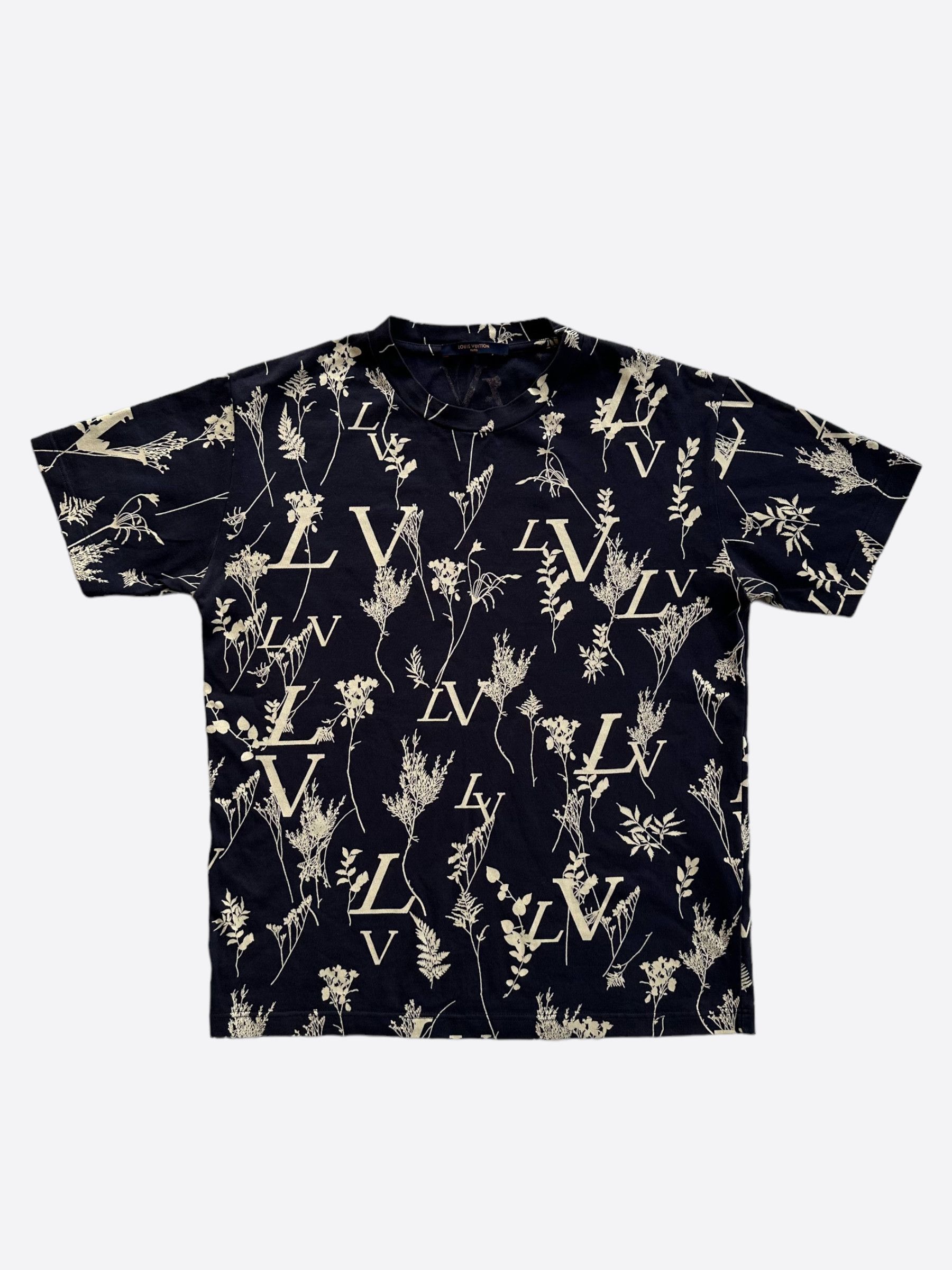 LOUIS VUITTON LV Leaf Discharge Wheat Ear Print For Men Navy