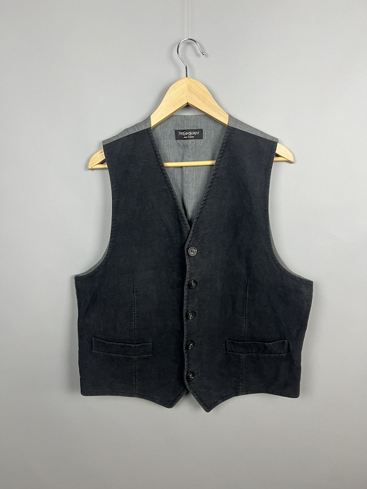 Yves Saint Laurent Vintage Yves Saint Laurent Suit Vest Black Rare Size 48L - 1 Thumbnail