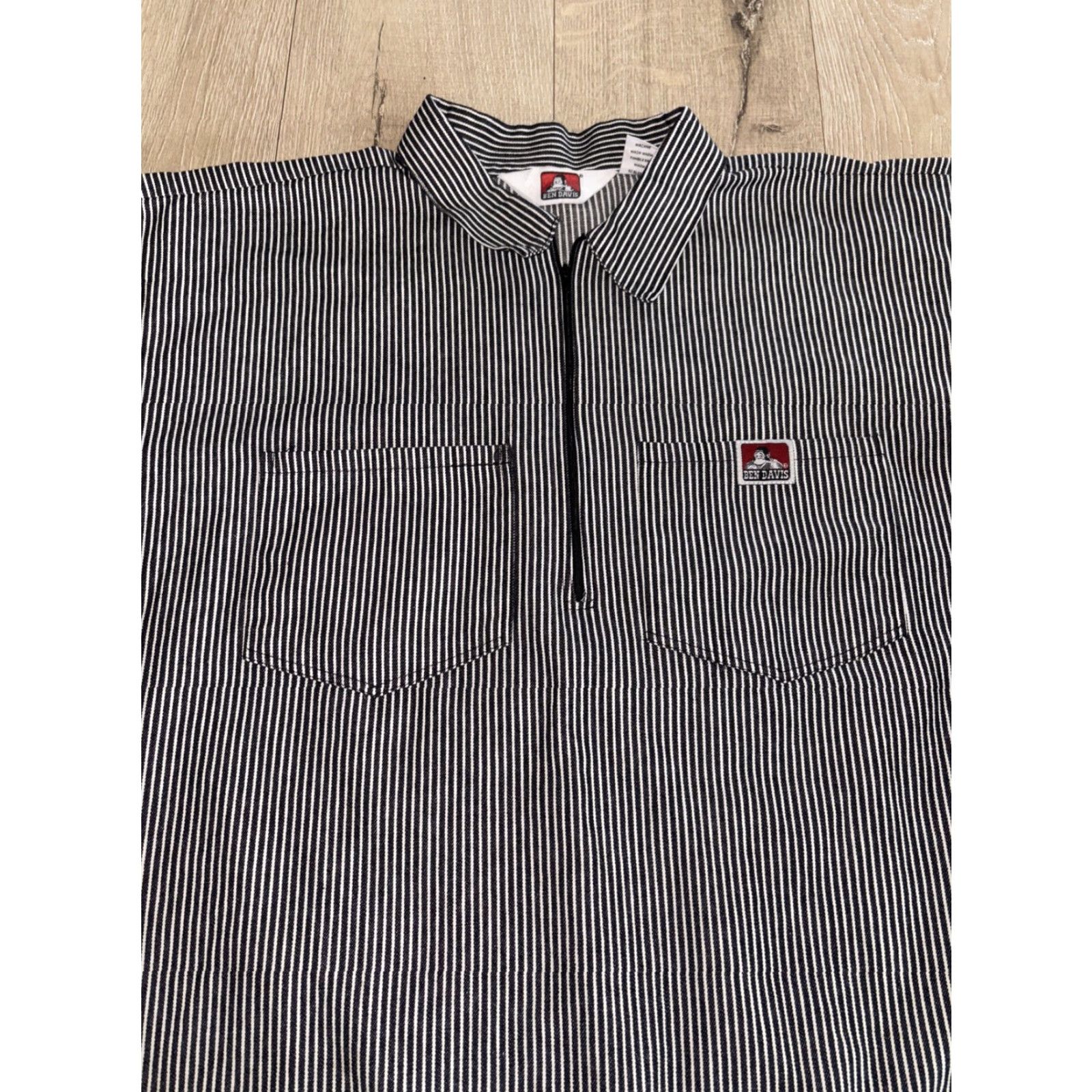 Ben Davis Ben Davis Shirt Men’s 3XL Short Sleeve Black Striped 1/2 Zipper Size US XXL / EU 58 / 5 - 2 Thumbnail