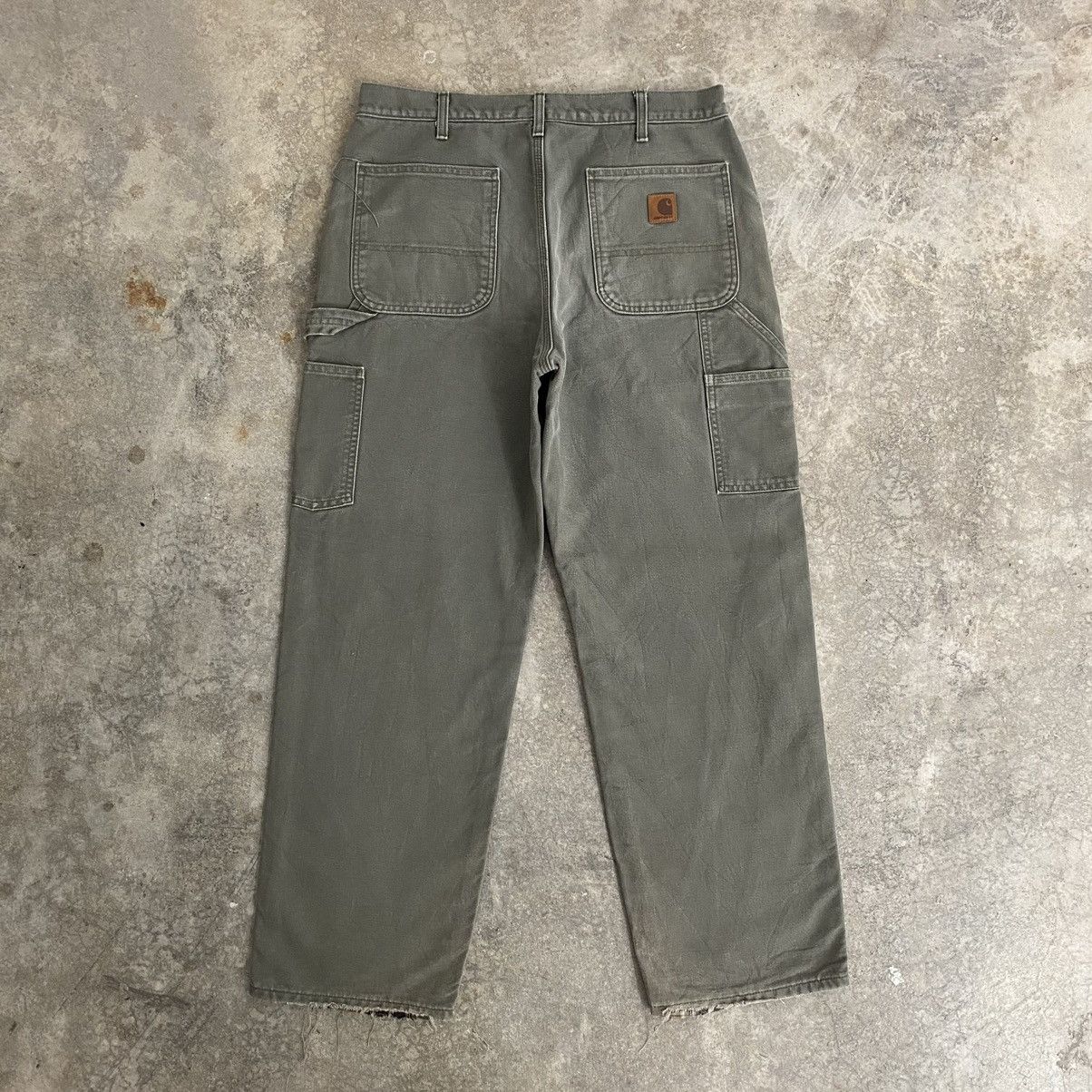 Carhartt VTG Carhartt Blanket Lined Moss Green Carpenter Pants Size US 33 - 16 Thumbnail