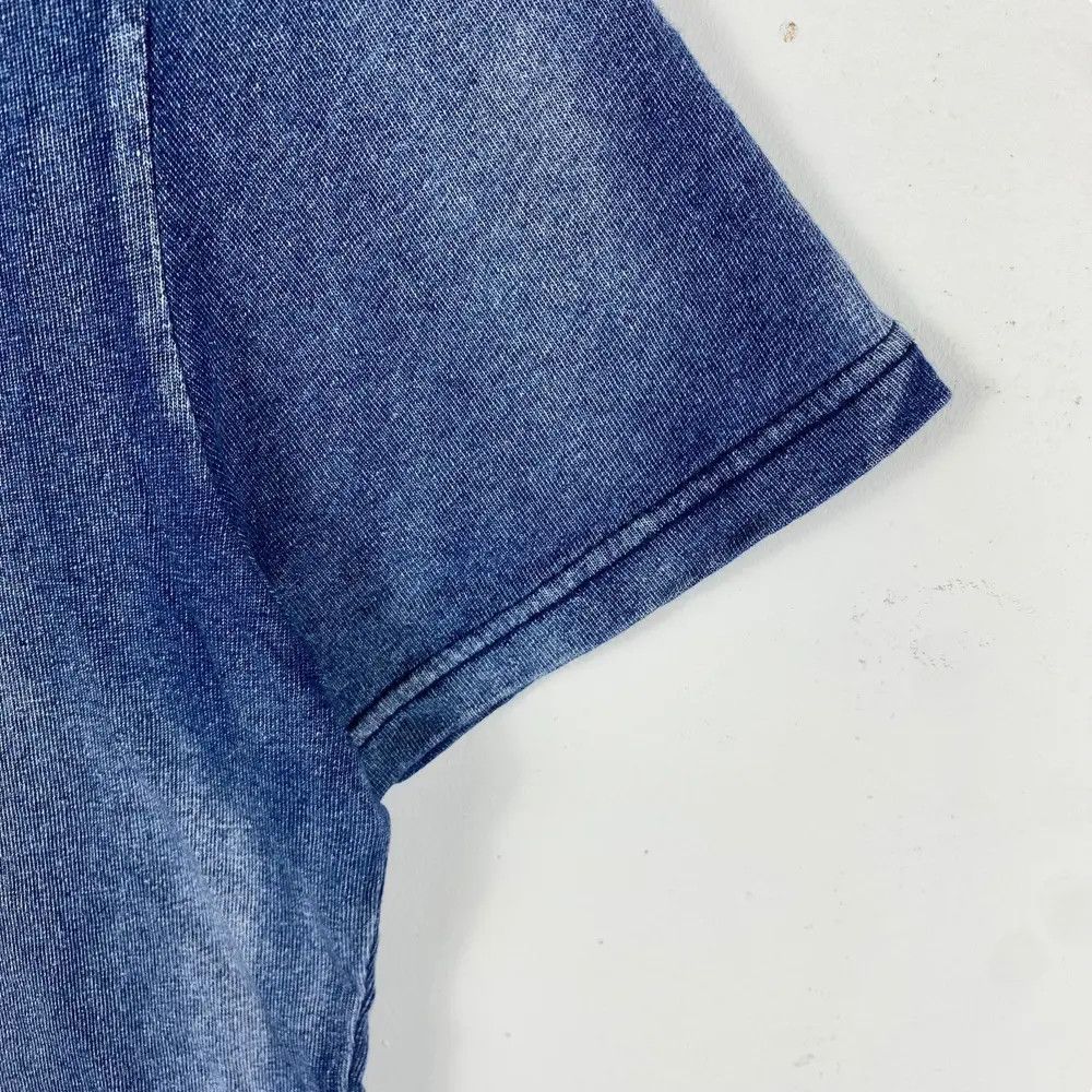 In The Attic IN THE ATTIC Embroidery Logo Indigo Washed Vneck Tee Shirt Size US M / EU 48-50 / 2 - 5 Thumbnail
