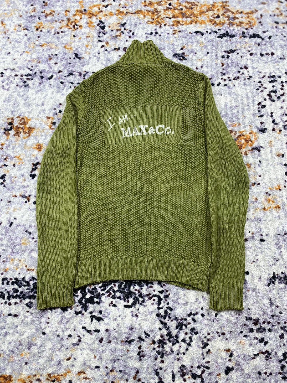 Beauty Beast × Japanese Brand × Vintage Max&co Knitted Cardigan Zip Green Size US M / EU 48-50 / 2 - 4 Thumbnail