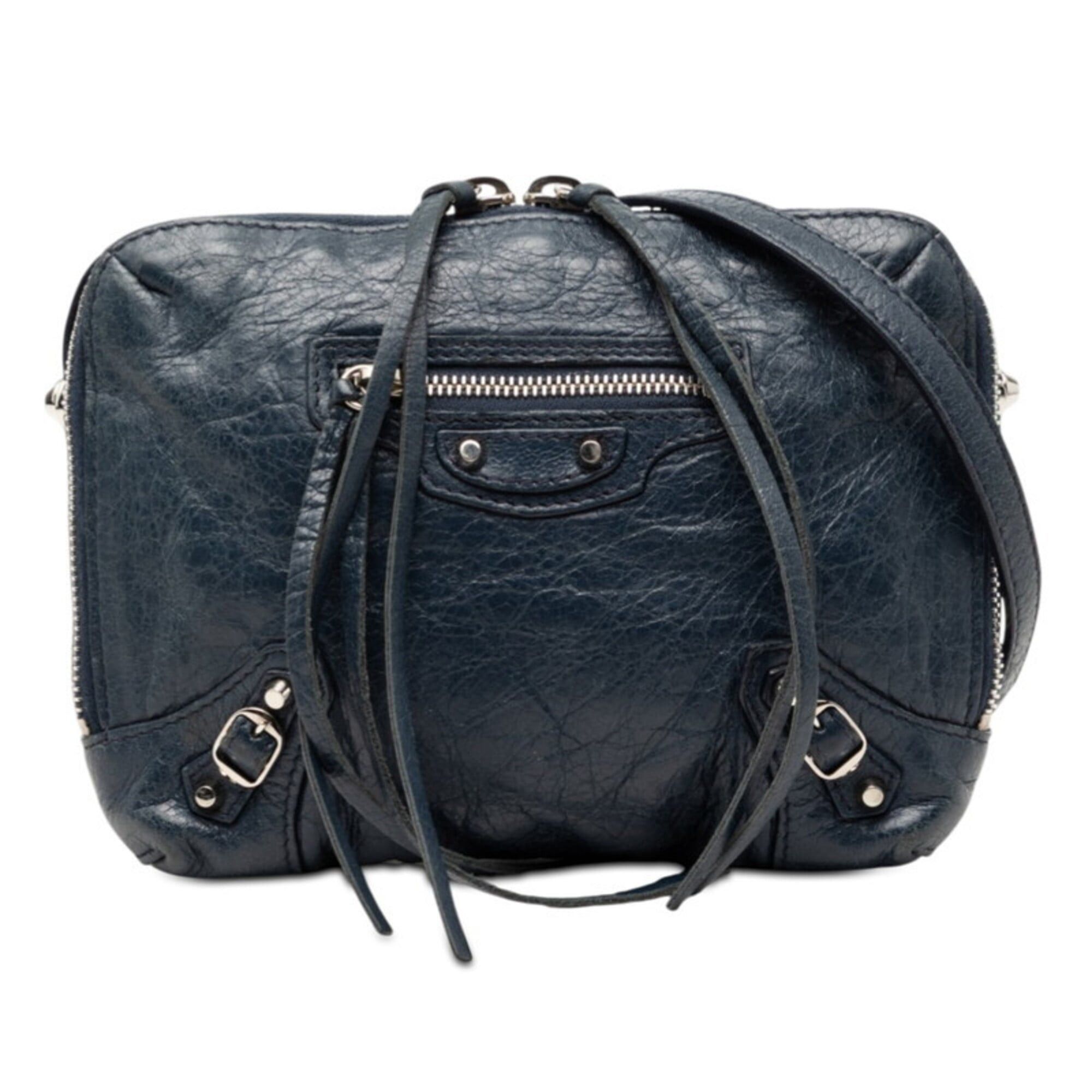 Balenciaga Balenciaga Classic Reporter XS Crossbody Shoulder Bag 488795 Blue Leather Women's BALENCIAGA Size ONE SIZE - 1 Thumbnail