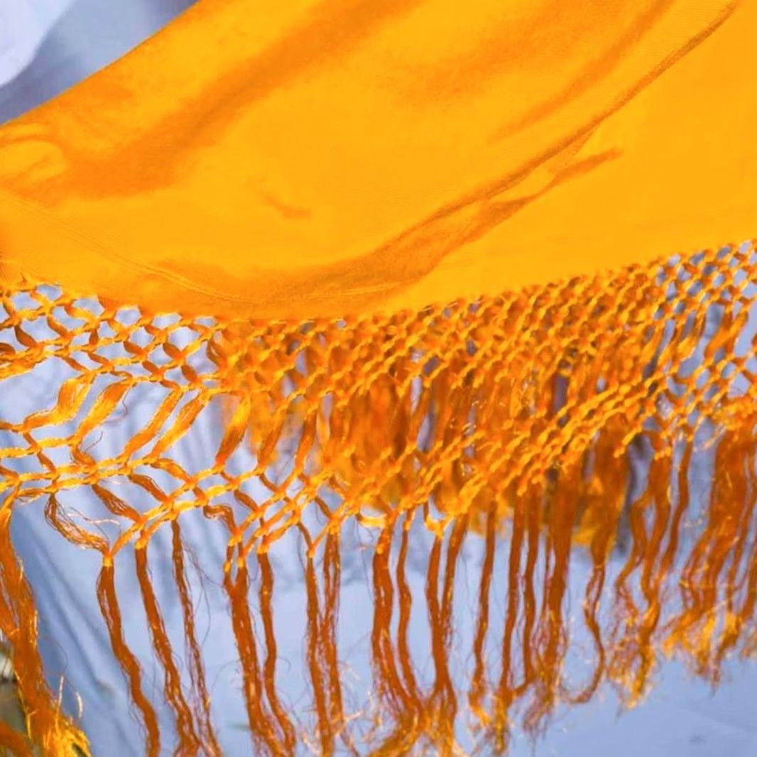 Vintage Nylon Shawl Scarf for Evening Gown - Yellow, Women's Scarf, 27"x70" Size ONE SIZE - 4 Thumbnail