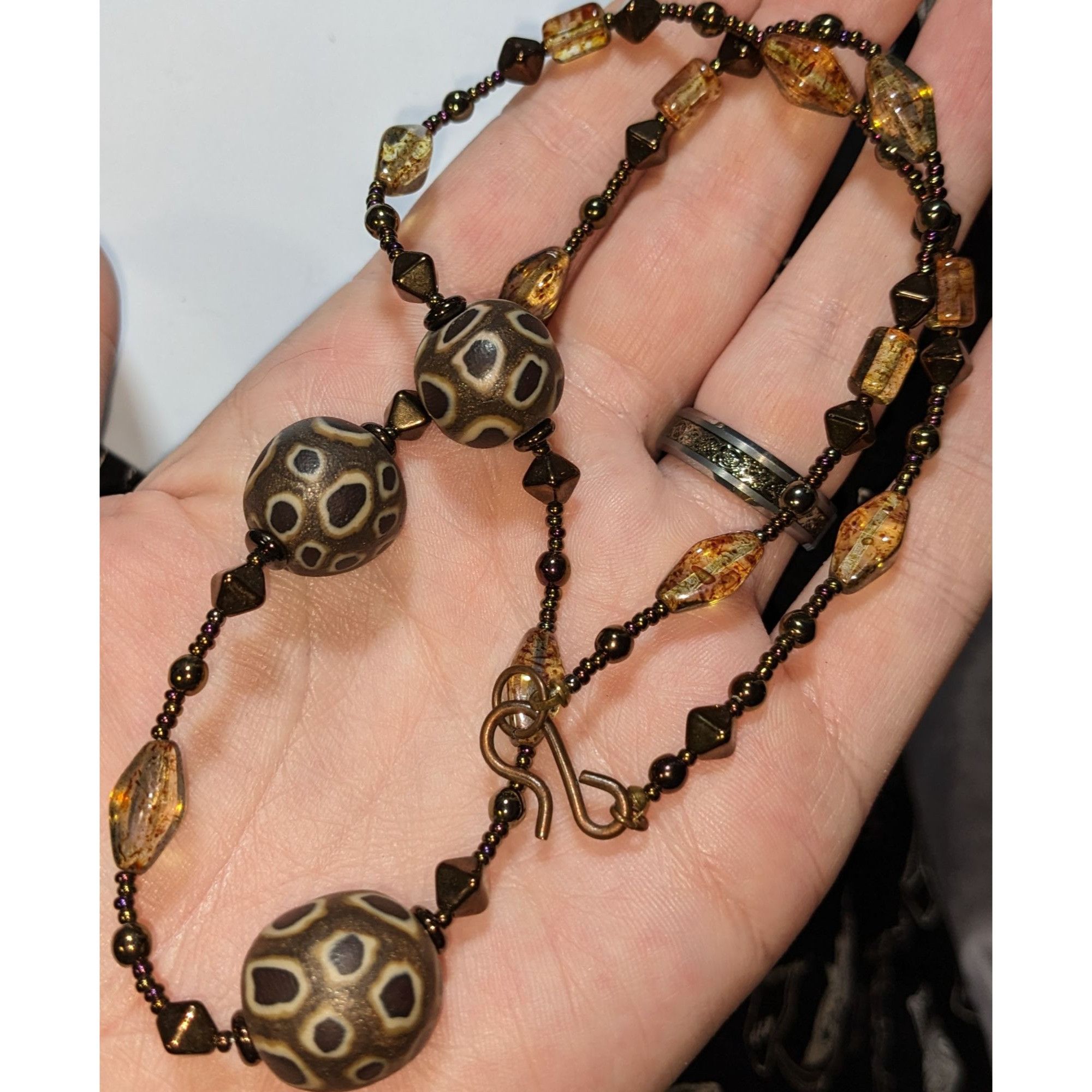 Other Handcrafted Clay & Glass Beaded Rustic Necklace Size ONE SIZE - 2 Thumbnail