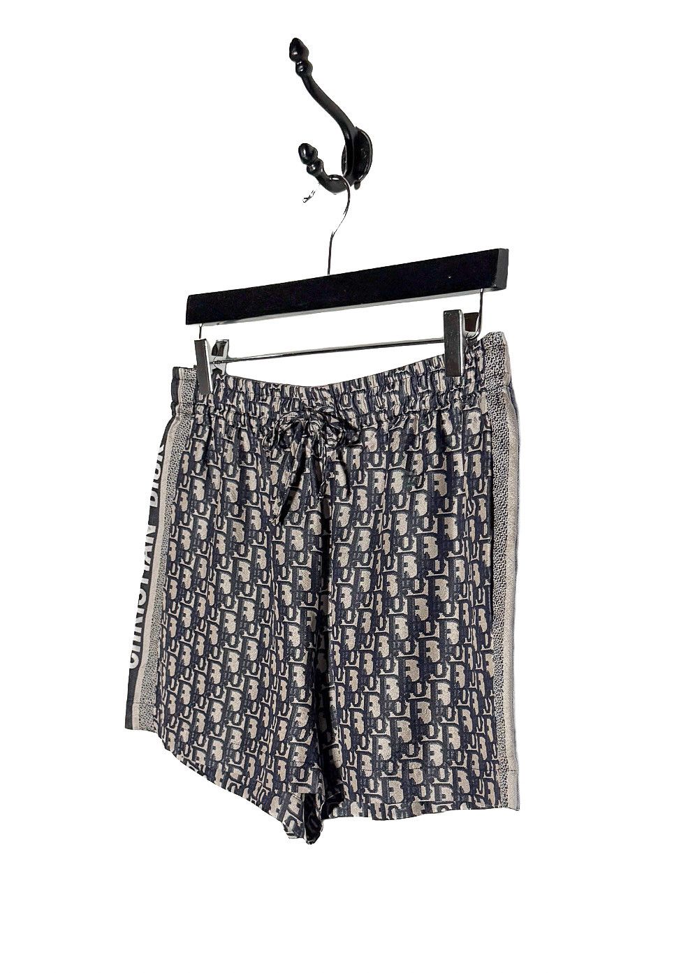 Dior Dior Chez Moi Oblique Navy Blue Beige Silk Shorts Size 27" / US 4 / IT 40 - 2 Thumbnail