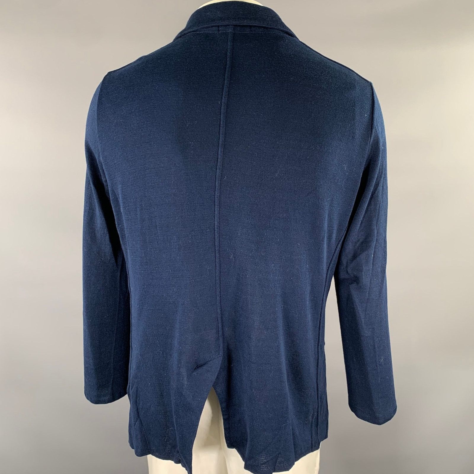 Lardini LARDINI 44R Navy Heather Cotton Notch Lapel Sport Coat Size 44R - 3 Thumbnail